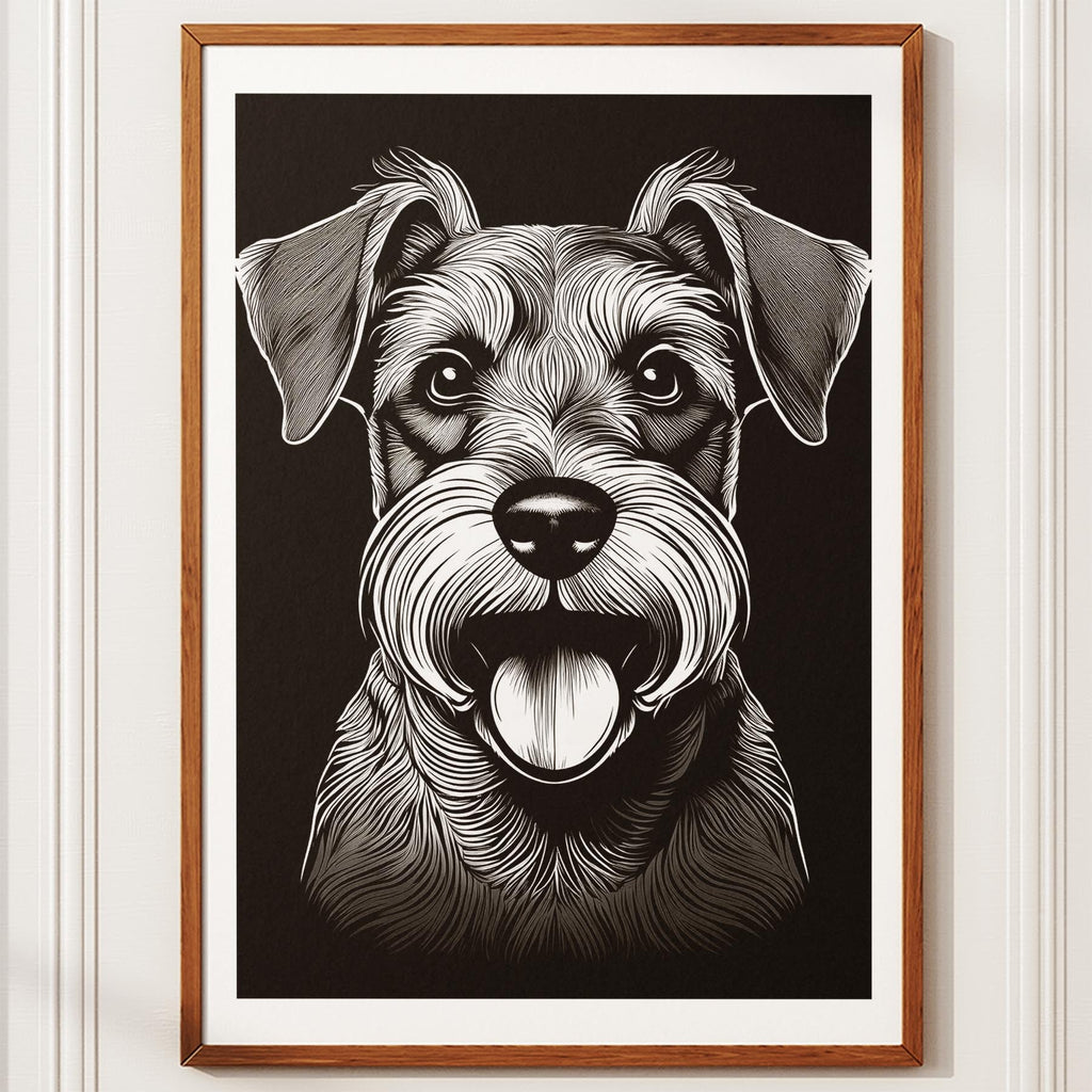 Schnauzer Line Dog Series in Black and White image 10