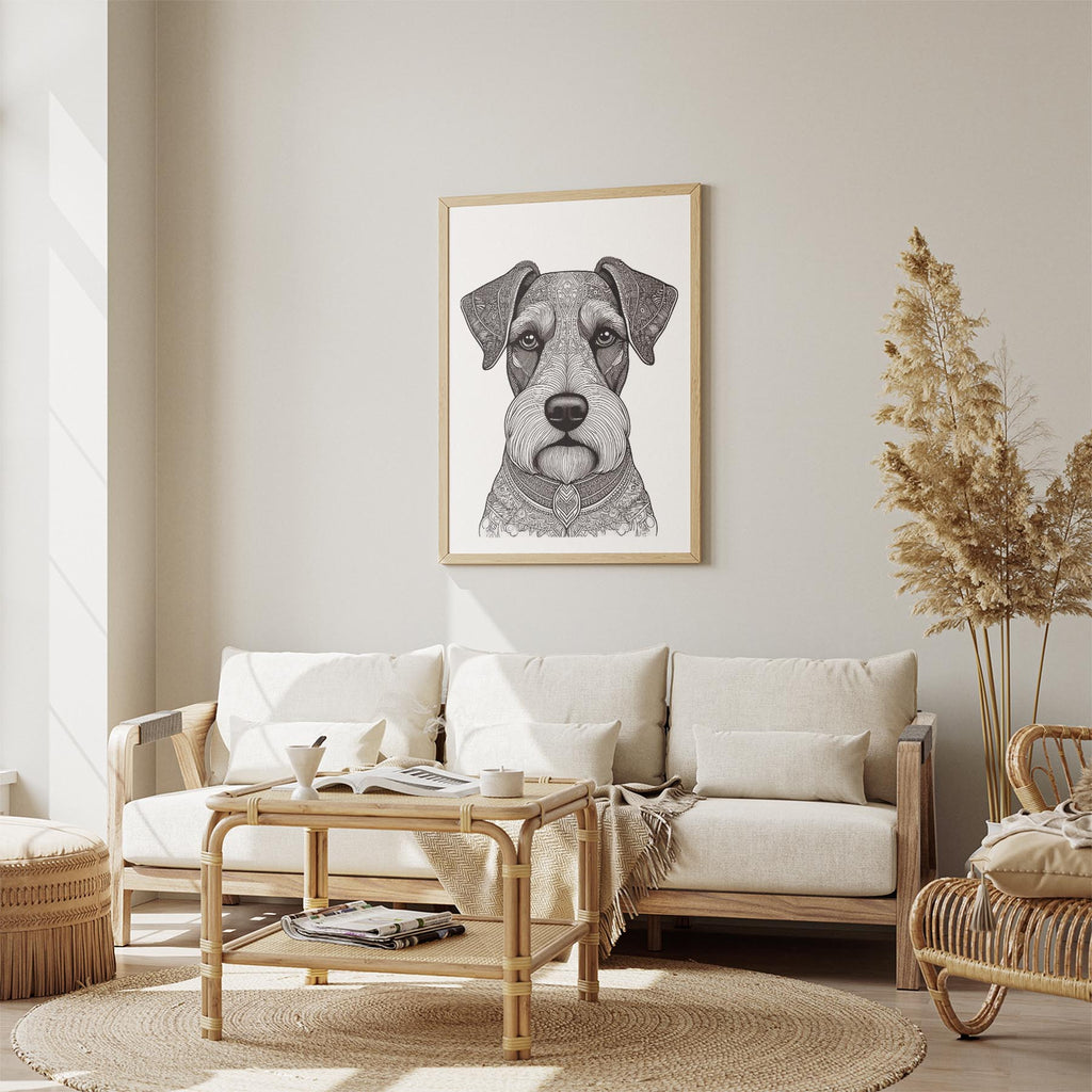 Schnauzer Mandala Black and White Dog Series image 2