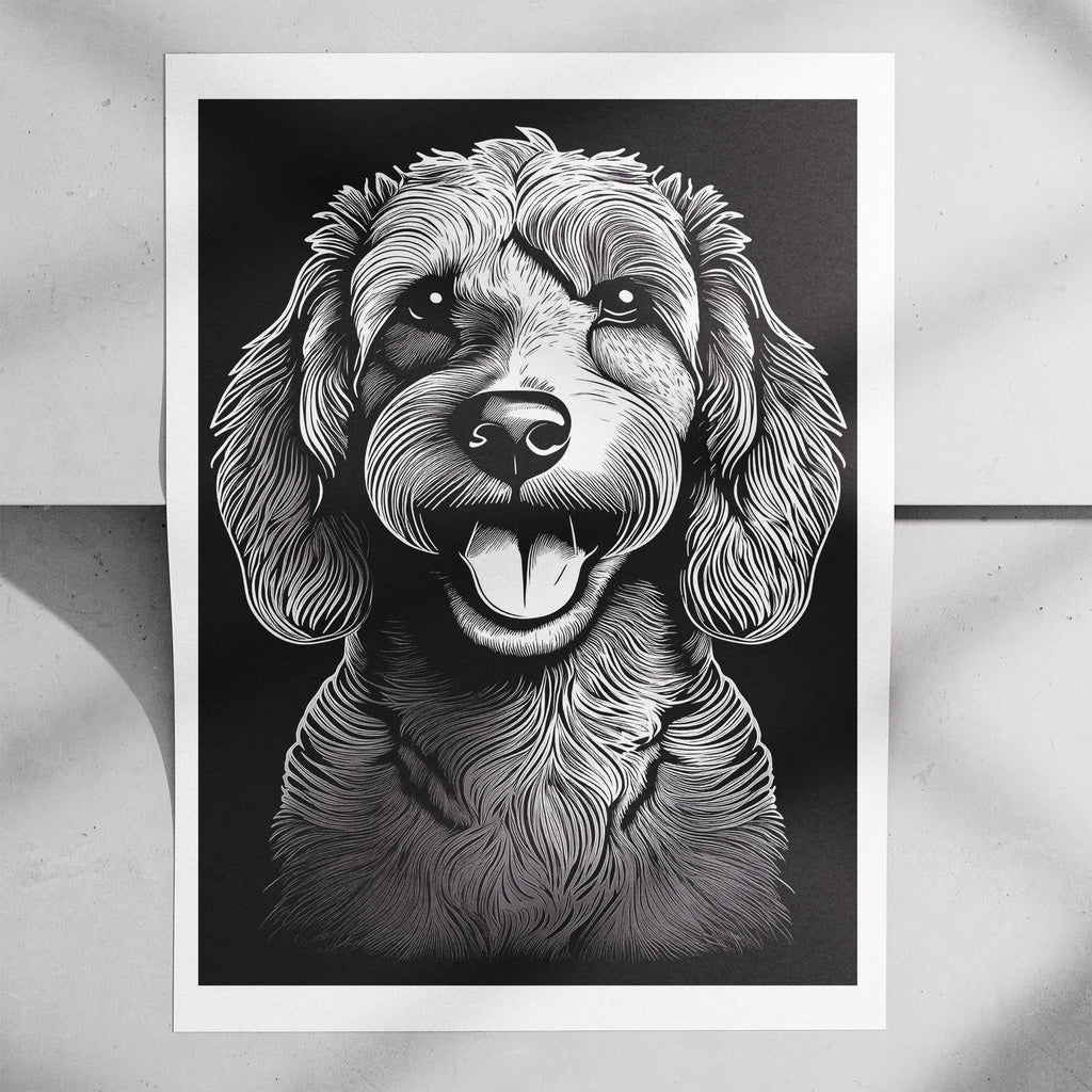 Cavoodle Line Dog Series in Black and White image 7