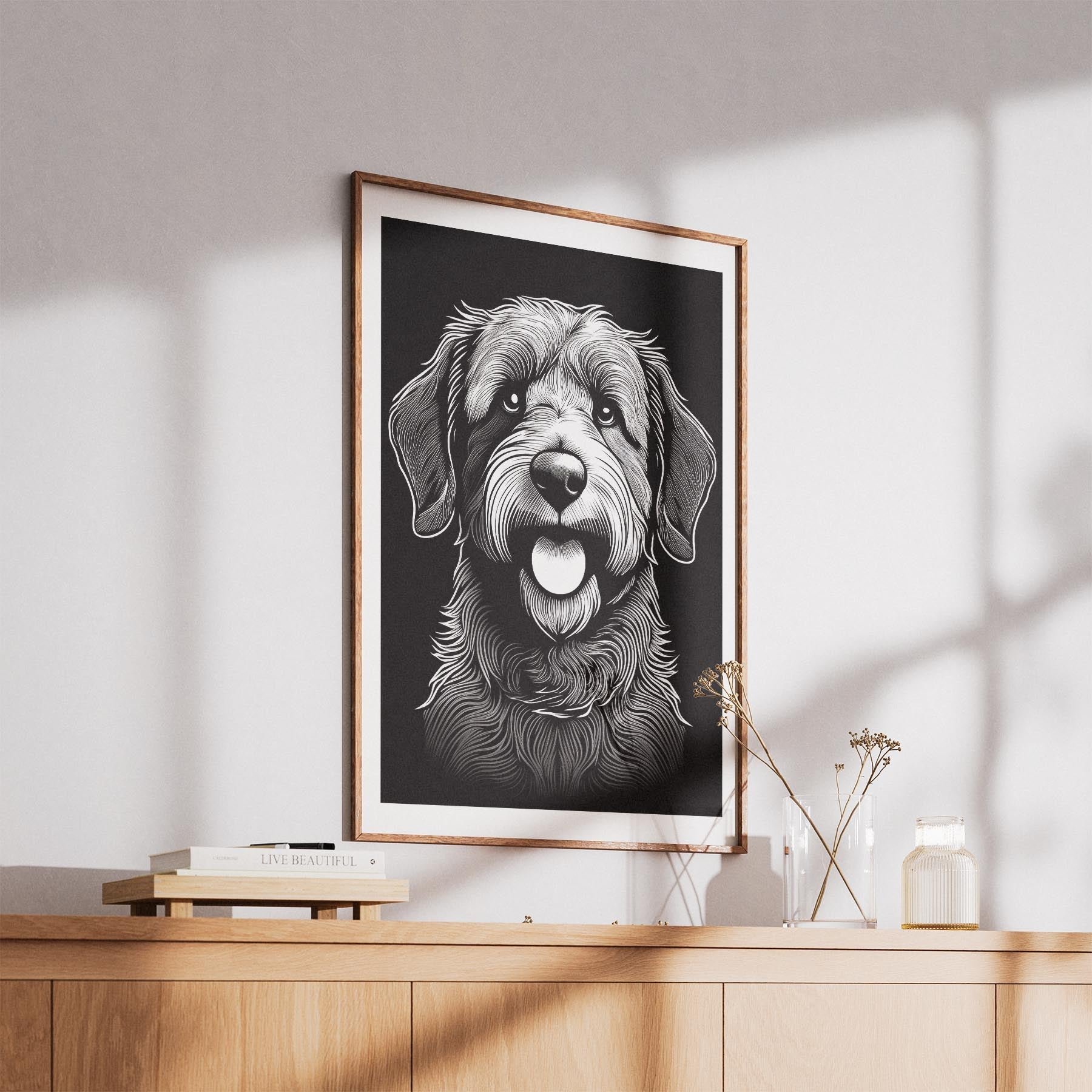 Spanish Water Dog Line Dog Series in Black and White image 5