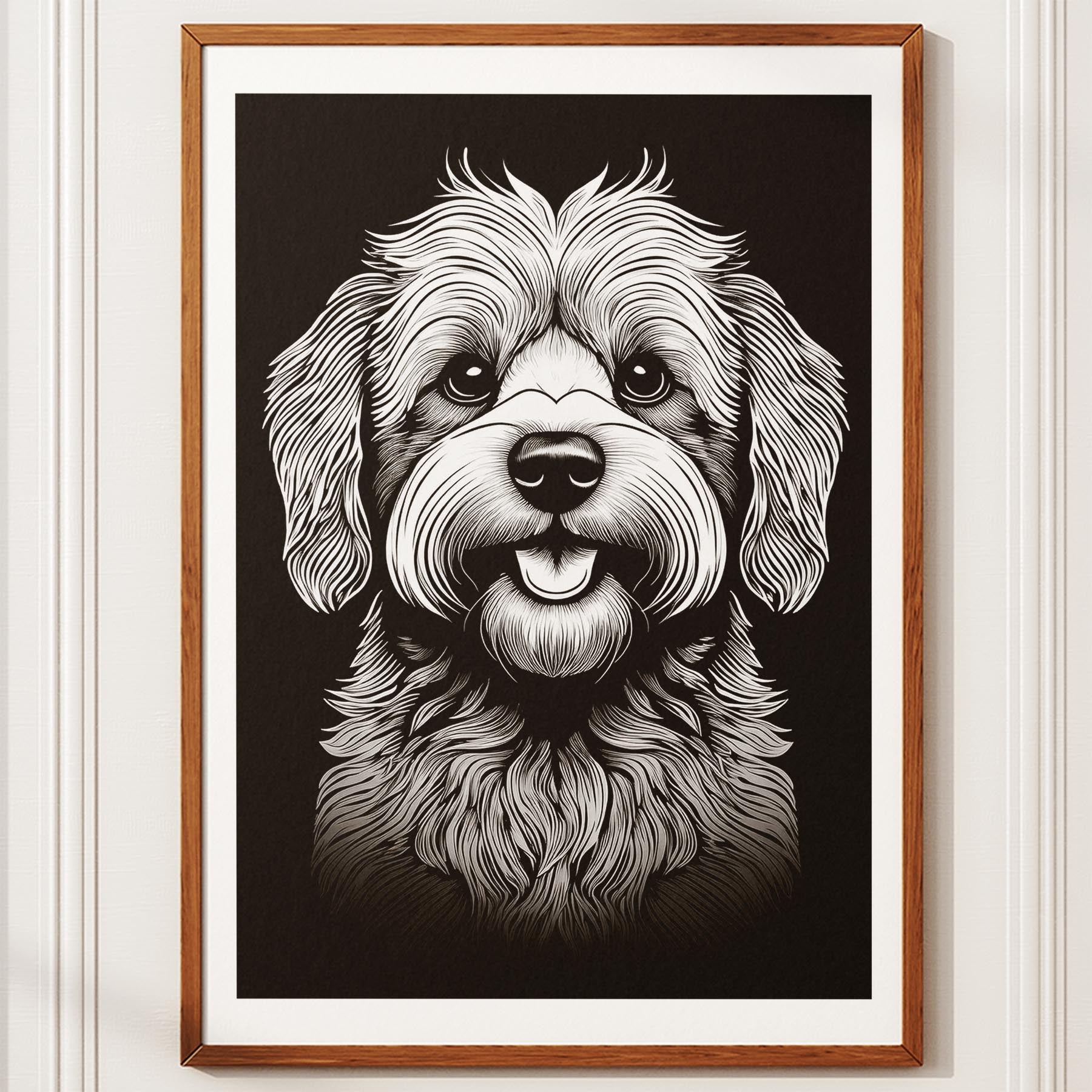 Bichon Frise Line Dog Series in Black and White image 10