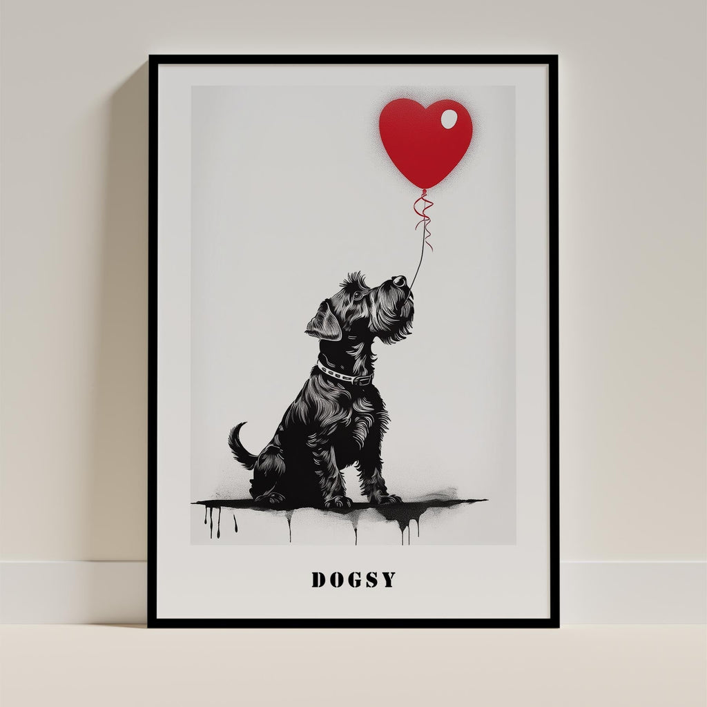 Schnauzer DOGSY Series inspired by the Art of Banksy with text Dogsy image 11