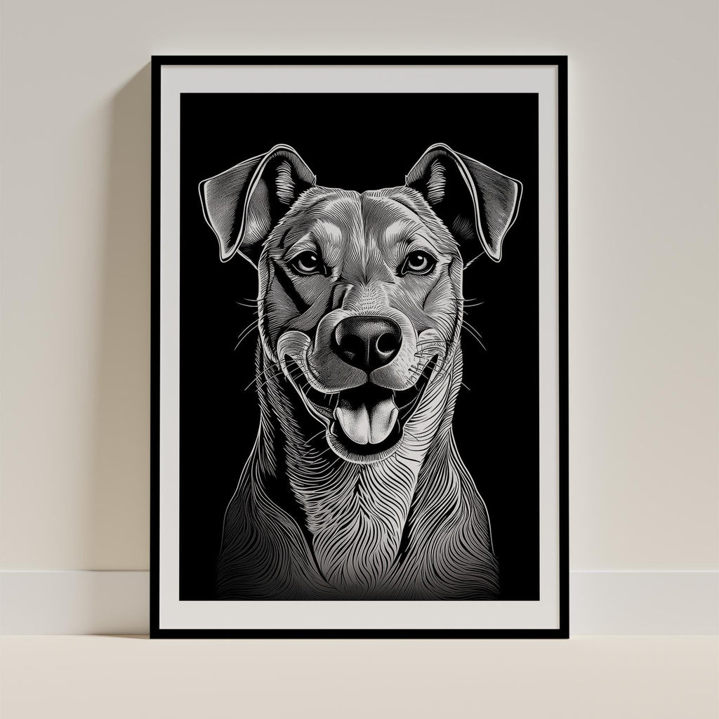 Rhoedesian Ridgeback Line Dog Series in Black and White image 0