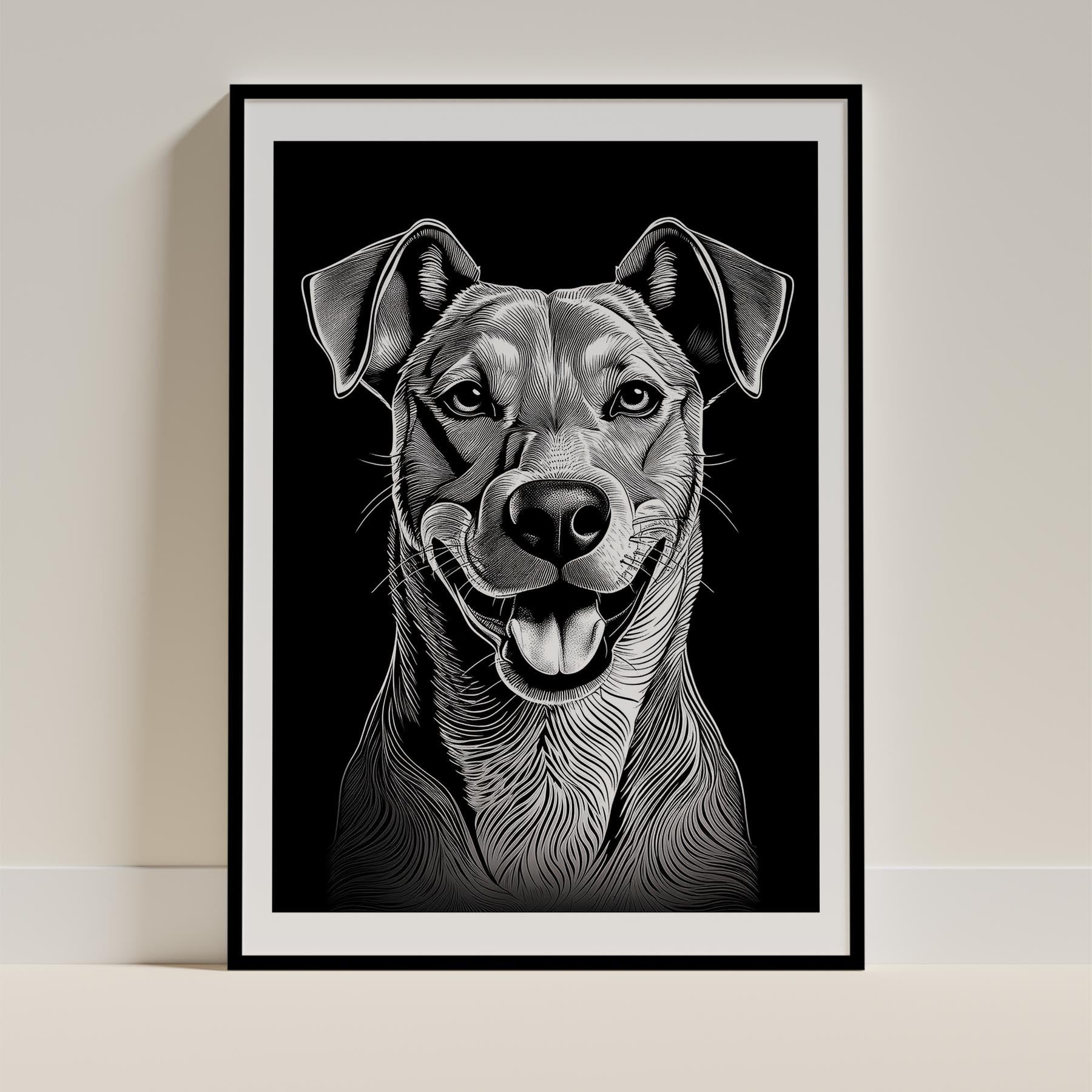 Rhoedesian Ridgeback Line Dog Series in Black and White image 0