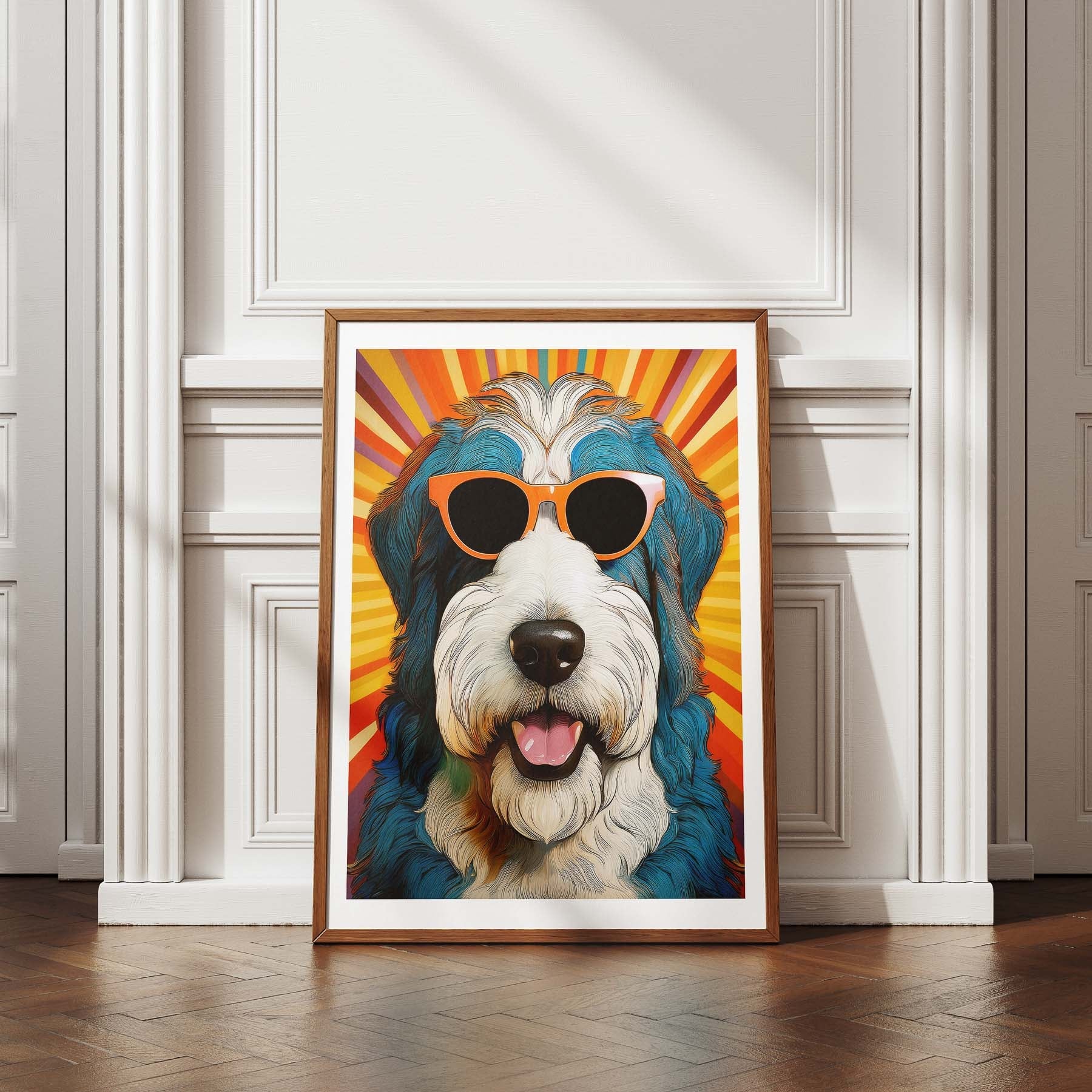 Old English Sheep Dog In Colourful Sunnies 13 image 4