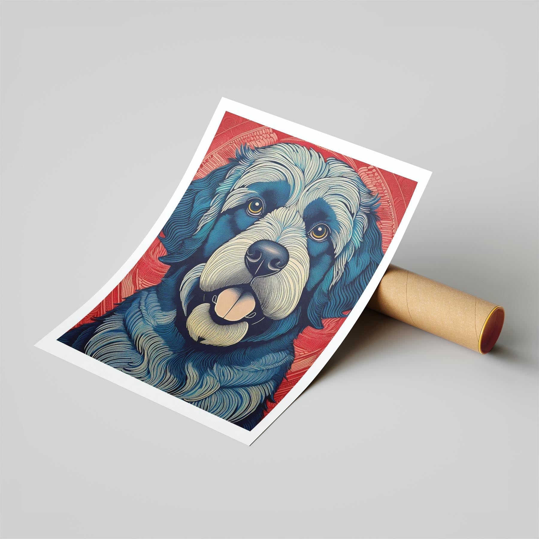 Newfoundland Hokusai Japanese Inspired Dog Series image 6