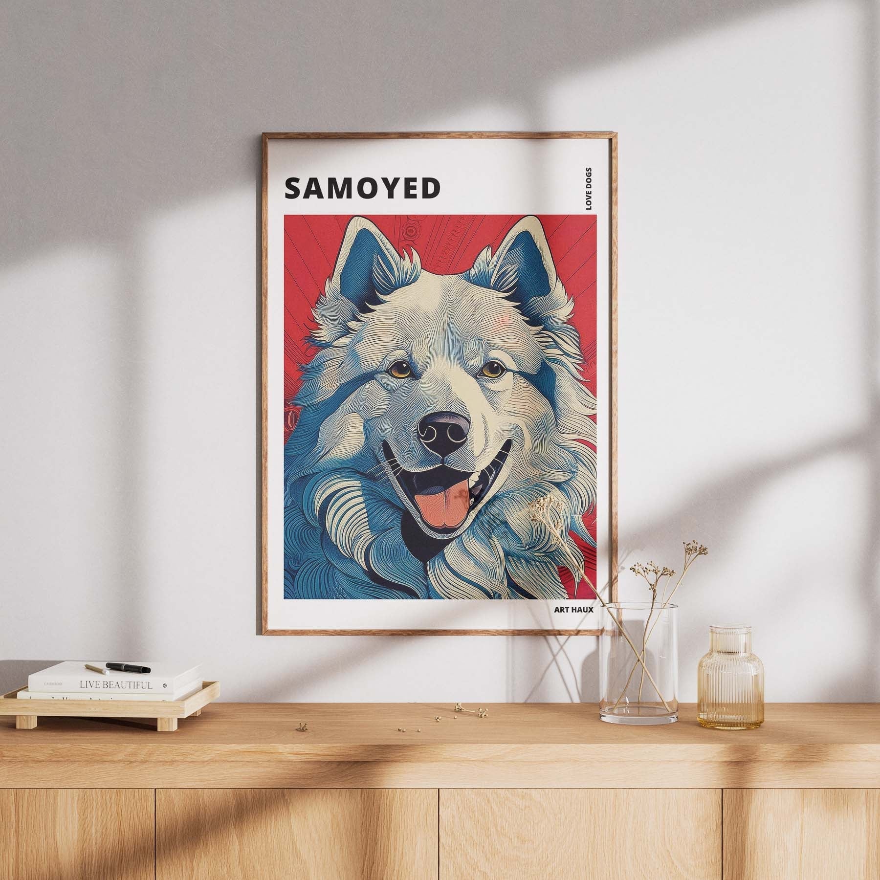 Samoyed Hokusai Japanese Inspired Dog Series with Text image 7