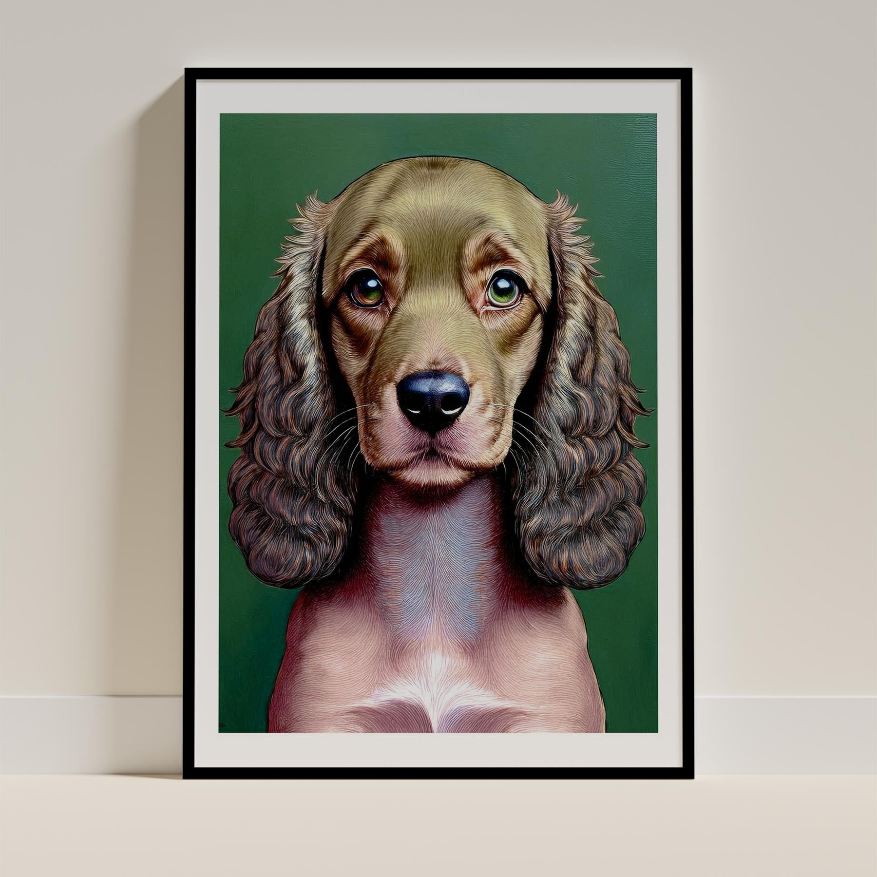 Cocker Spaniel Green Painted Series image 0
