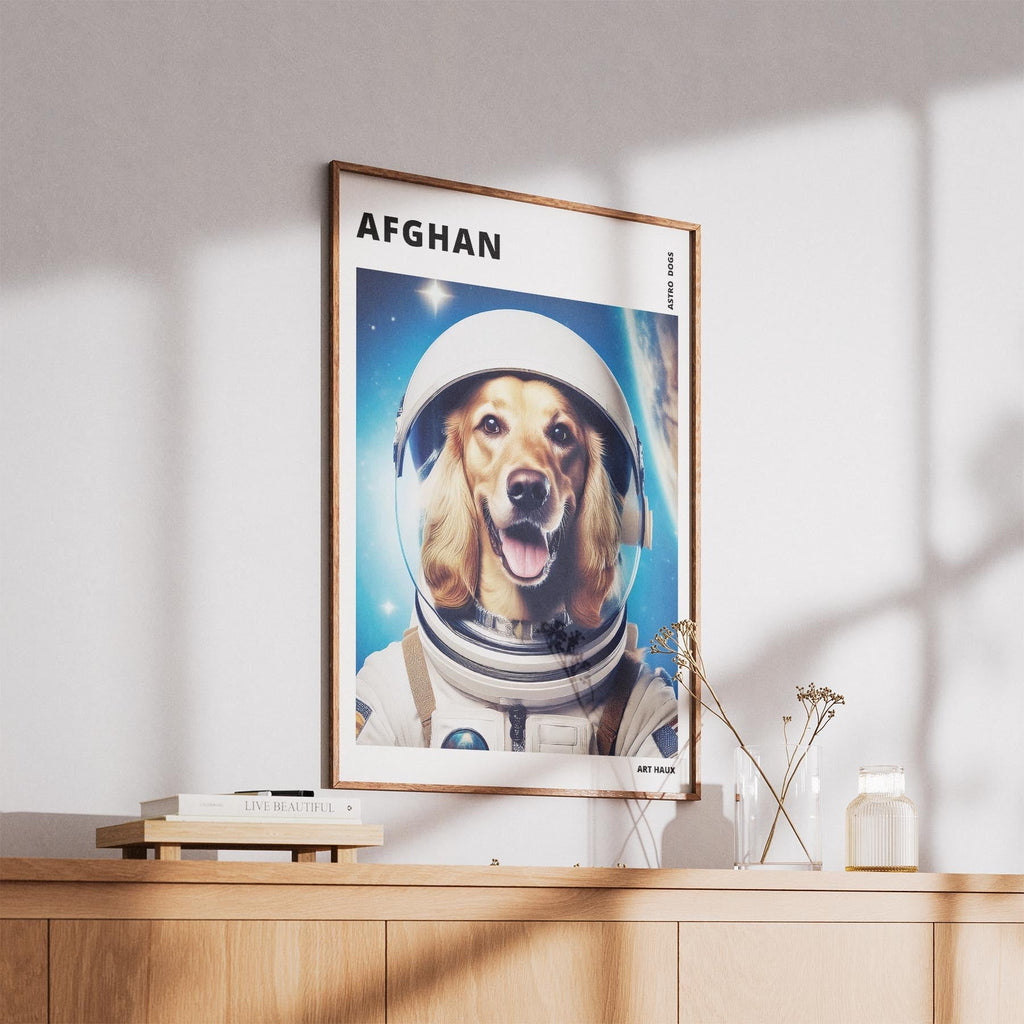 Afghan Astronaut Dog Series with Text Astro Dog image 3