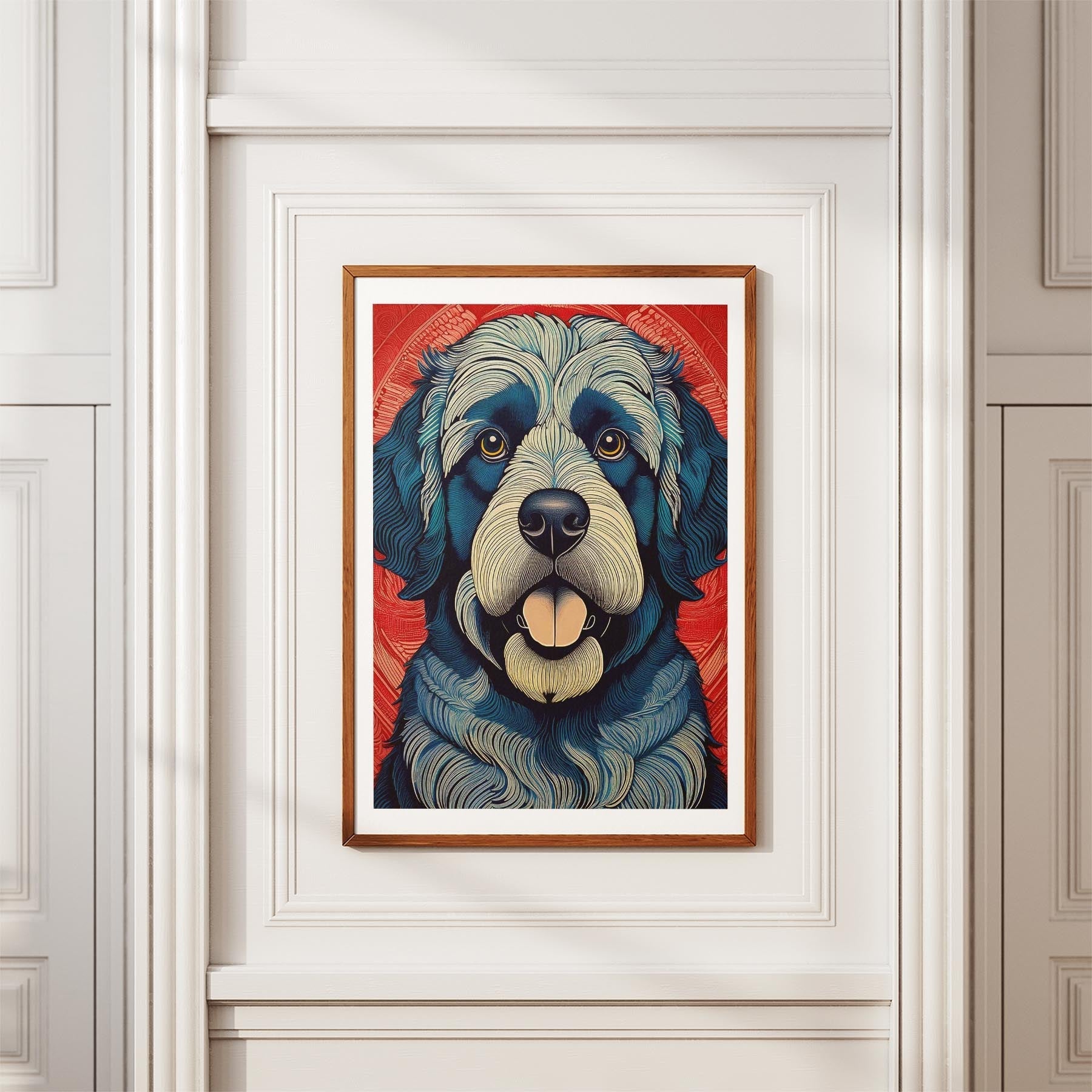 Newfoundland Hokusai Japanese Inspired Dog Series image 3