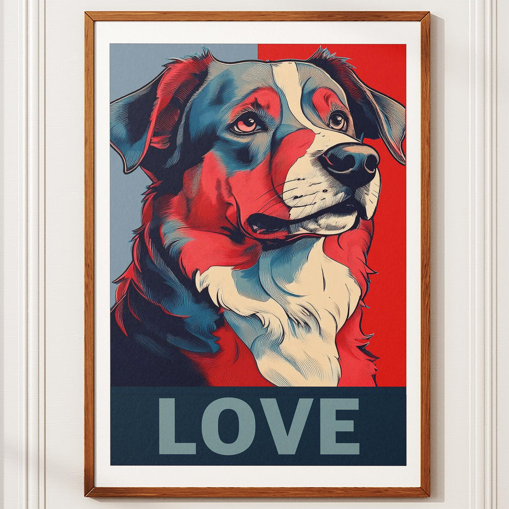 Australian Shepherd LOVE Series Inspired by the Obama Poster image 10