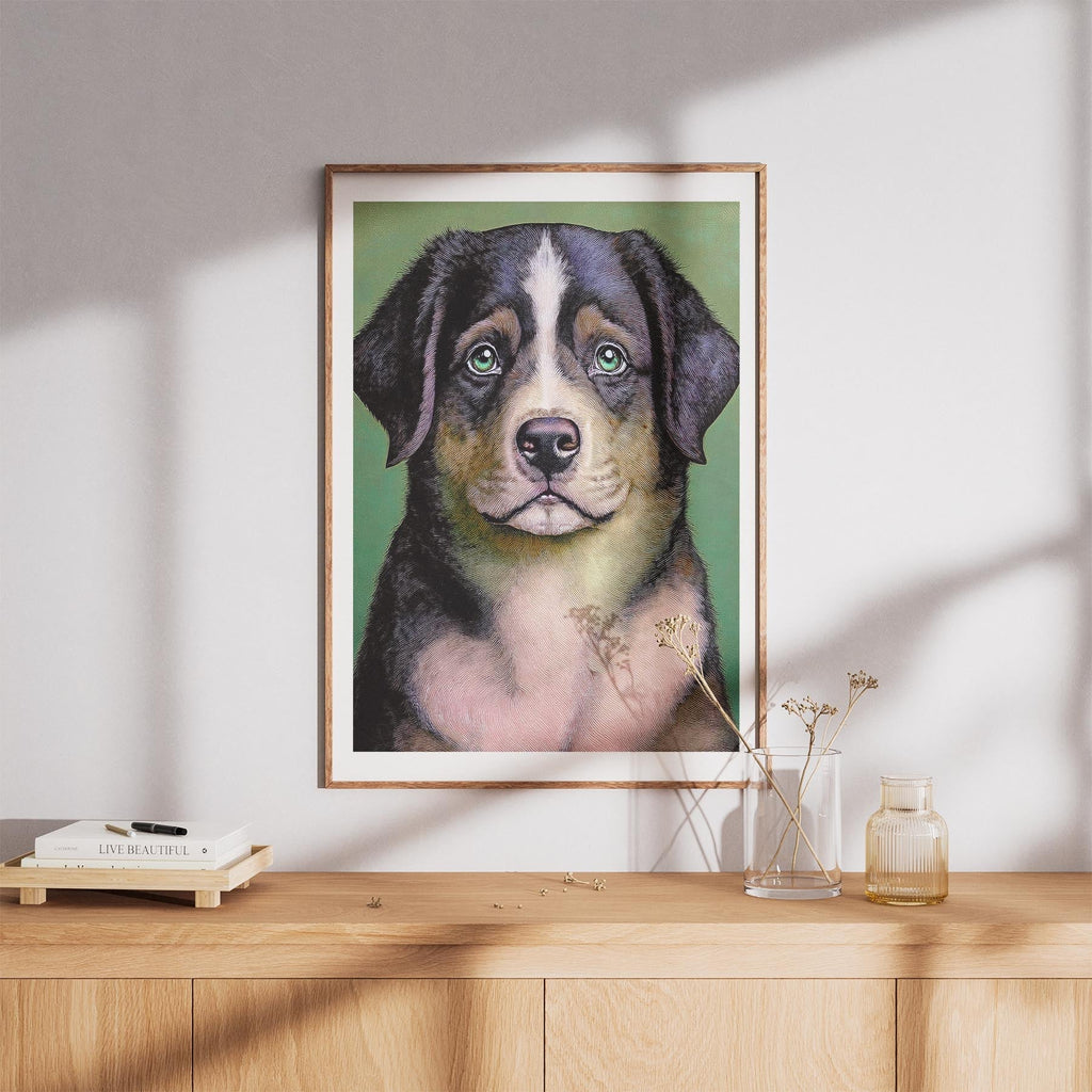 Bernese Mountain Dog Green Painted Series image 8