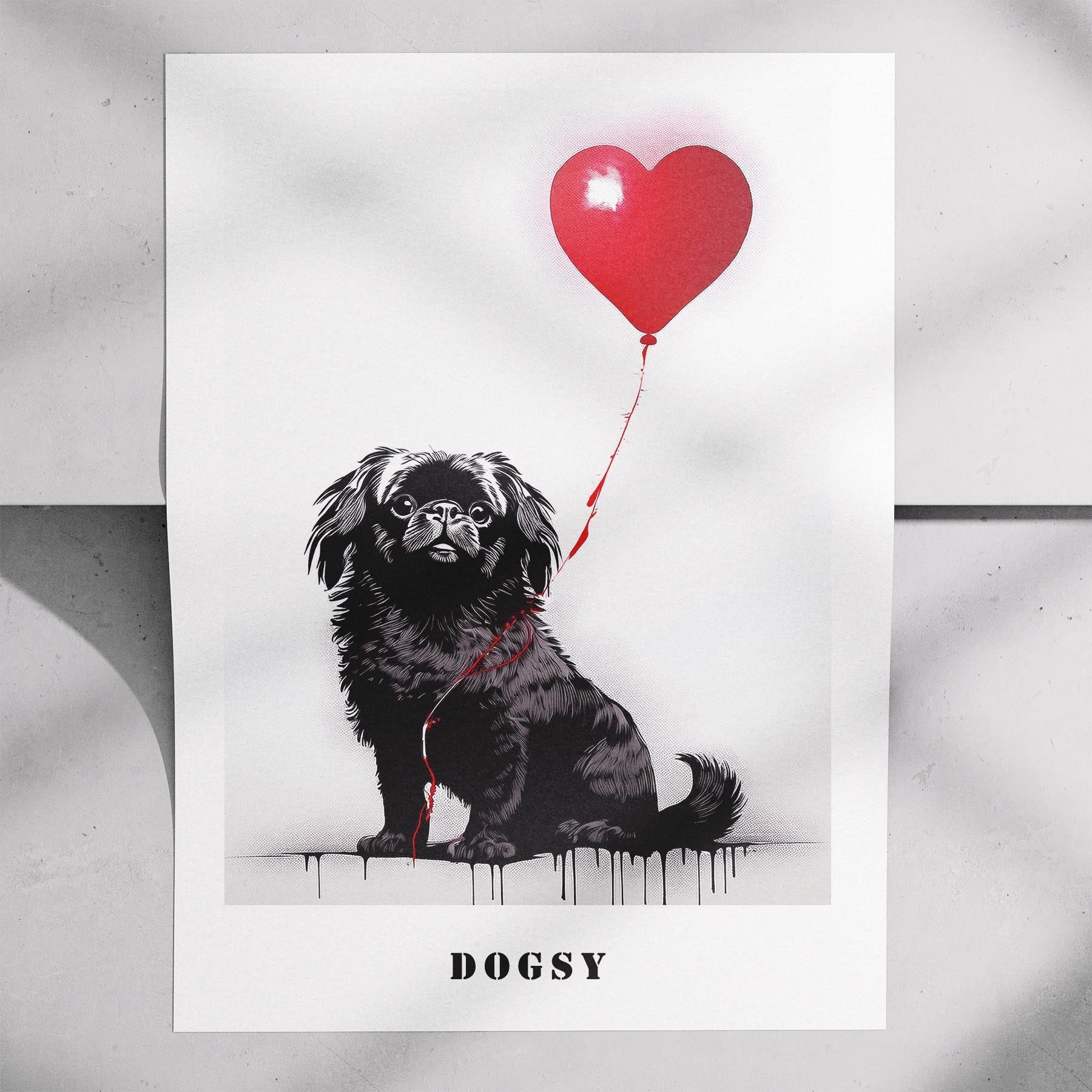 Pekingese DOGSY Series inspired by the Art of Banksy with text Dogsy image 7