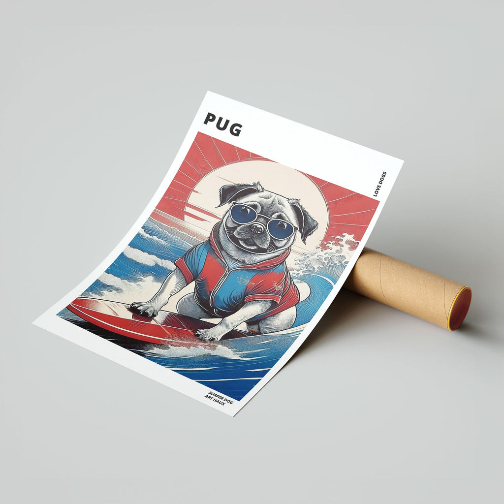 Pug Hokosai Surfer Dogs 2 image 7