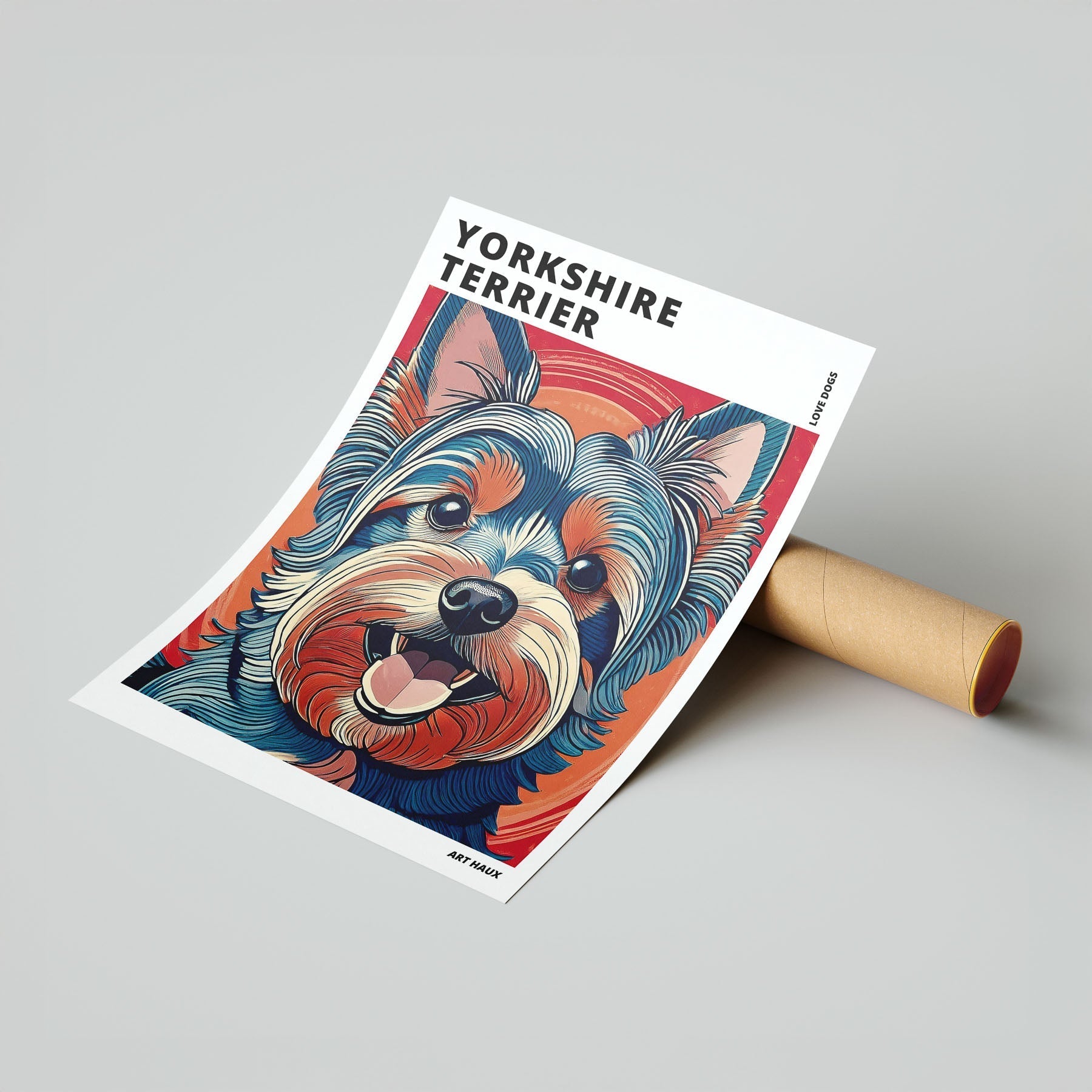Yorkshire Terrier Hokusai Japanese Inspired Dog Series with Text image 6
