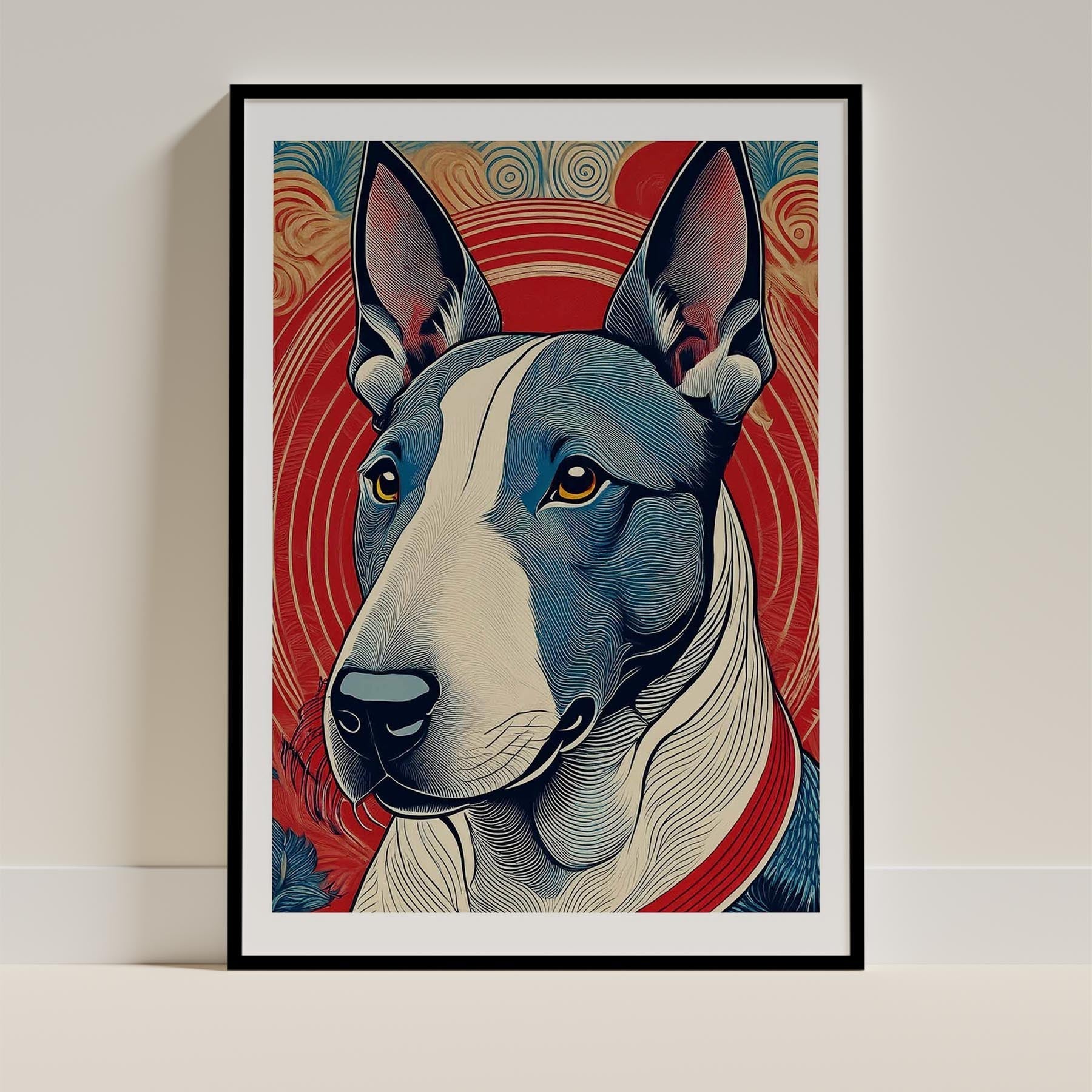 Bull Terrier Hokusai Japanese Inspired Dog Series 4 image 0