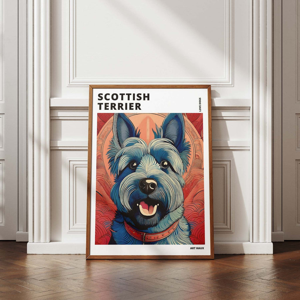 Scottish Terrier Hokusai Japanese Inspired Dog Series with Text image 4