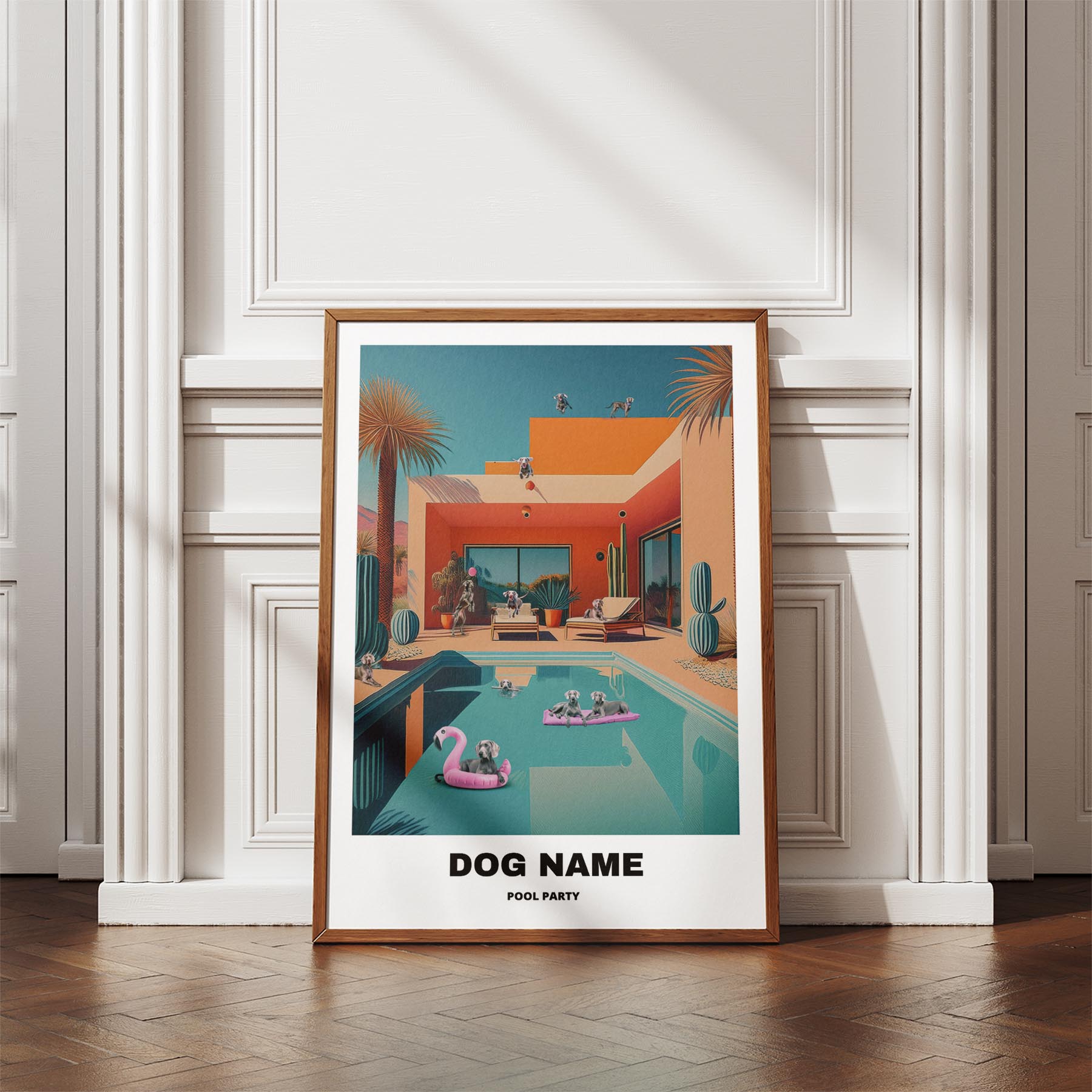 Weimaraner Custom Pool Party WITH TEXT image 4