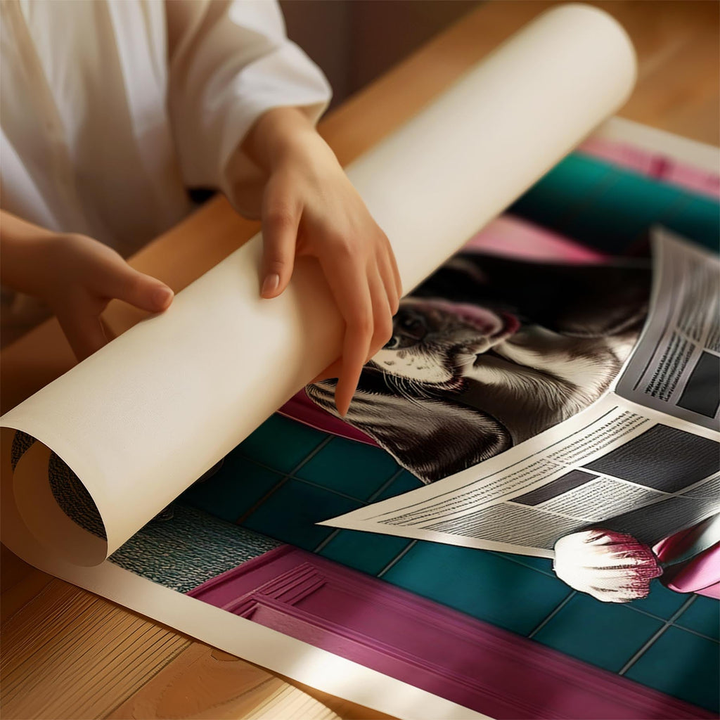 Basset Hound Toilet Dogs PInk and Turquise image 1