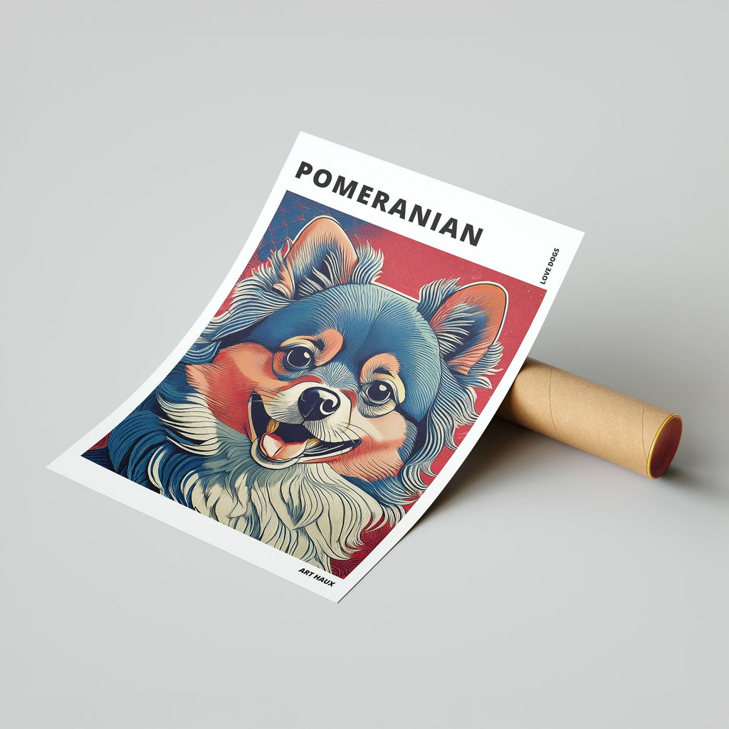 Pomeranian Hokusai Japanese Inspired Dog Series with Text image 6