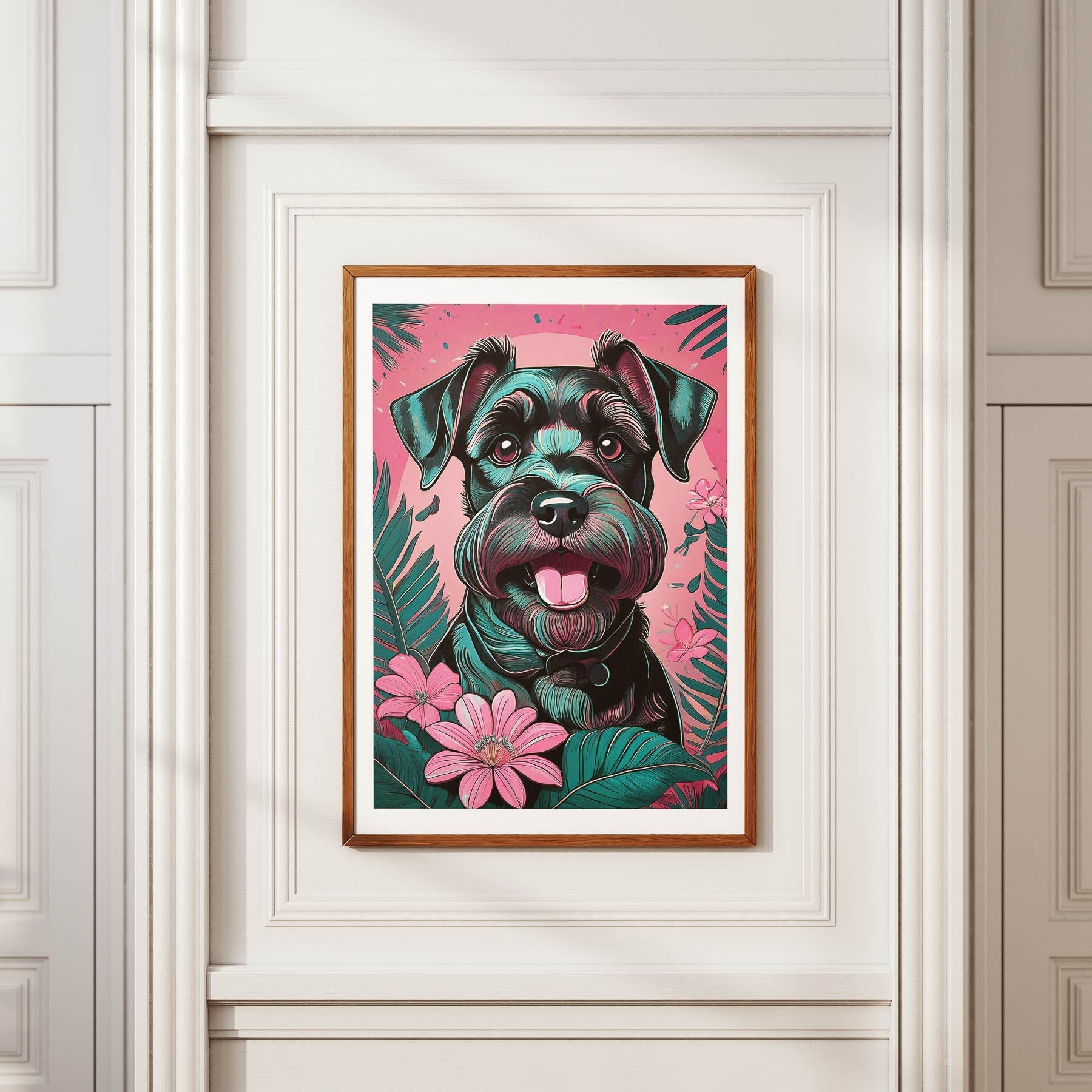 Miniature Schnauzer Flowery Dog image 3