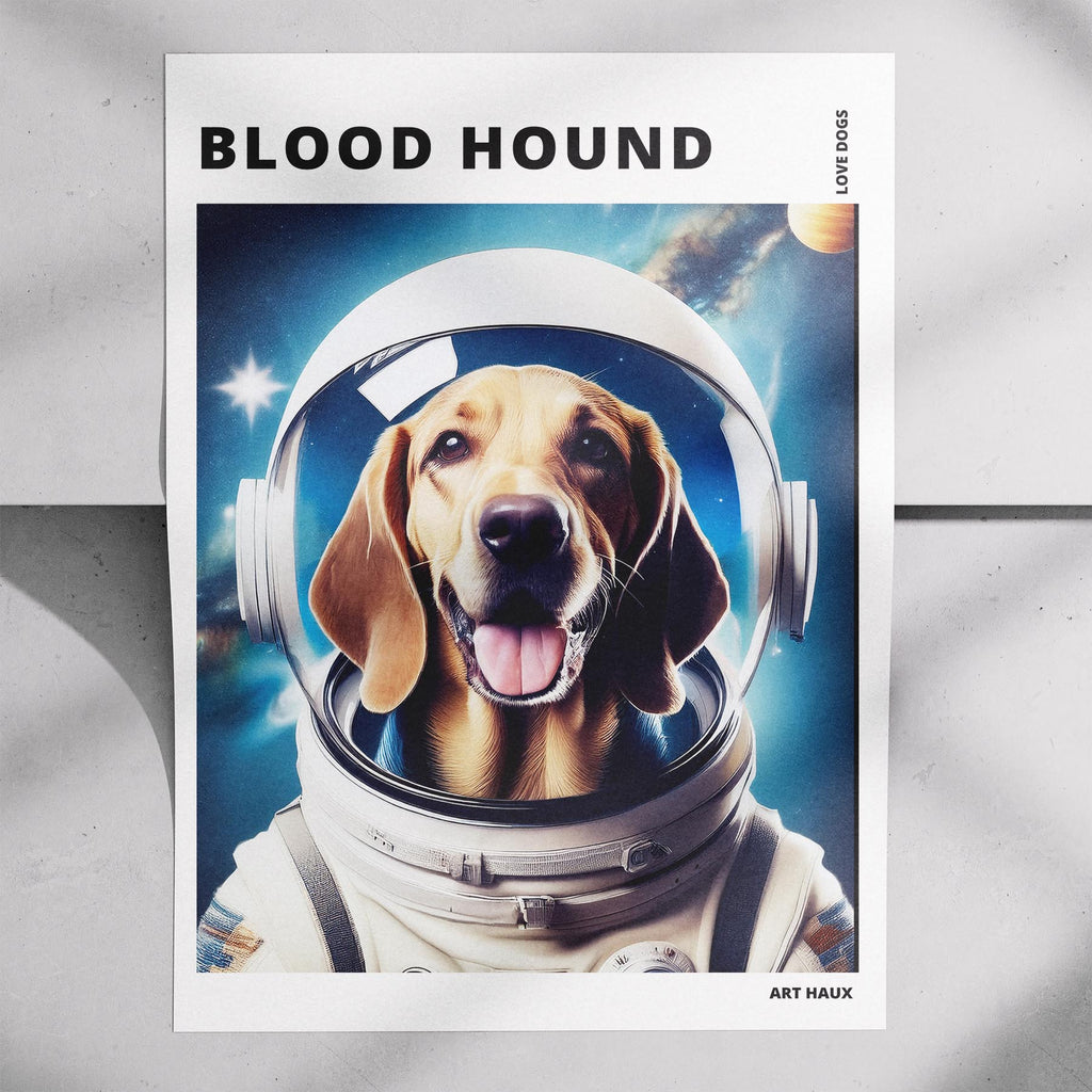 Bloodhound Astronaut Dog Series with Text Astro Dog image 7