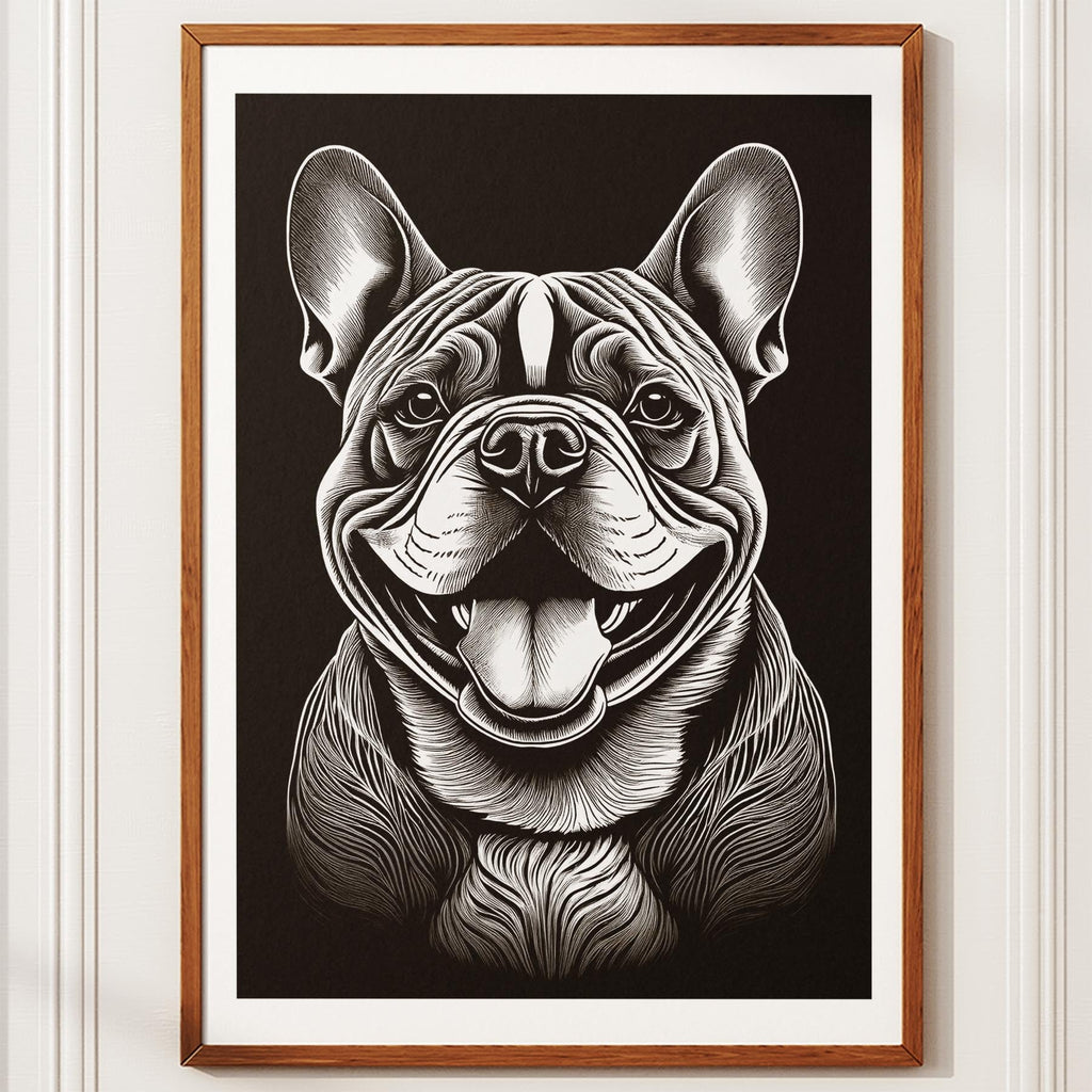 Bulldog Line Dog Series in Black and White image 10