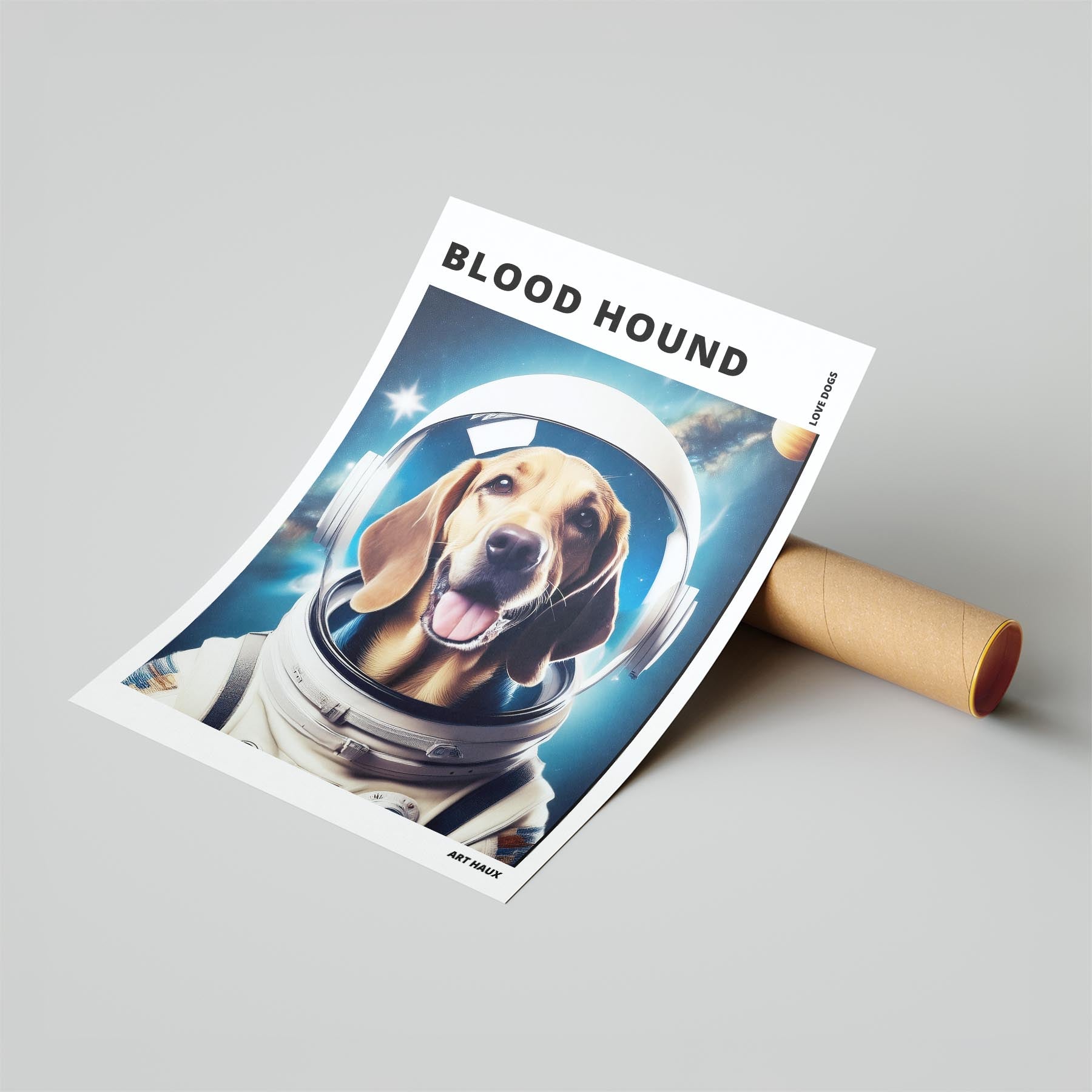 Bloodhound Astronaut Dog Series with Text Astro Dog image 6