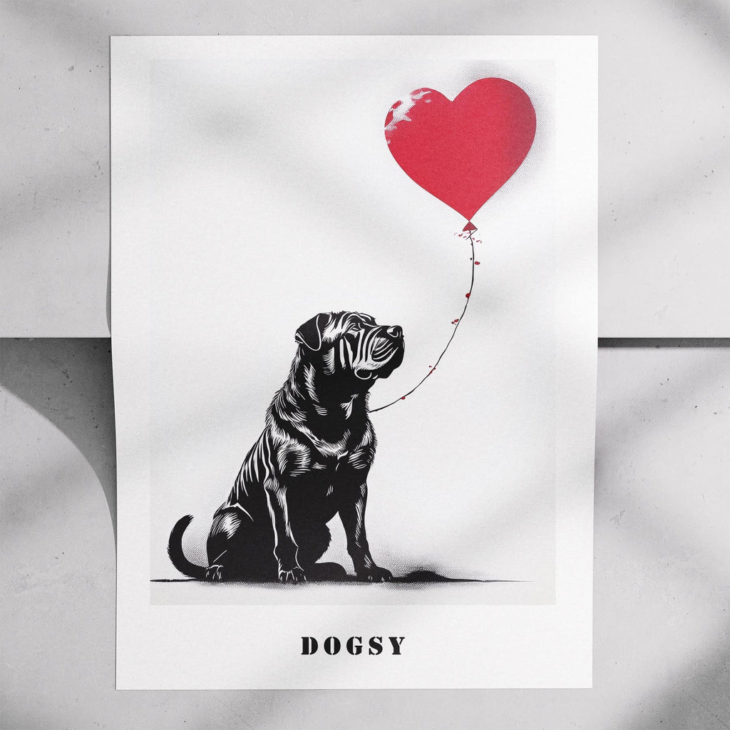 Shar Pei DOGSY Series inspired by the Art of Banksy with text Dogsy image 7