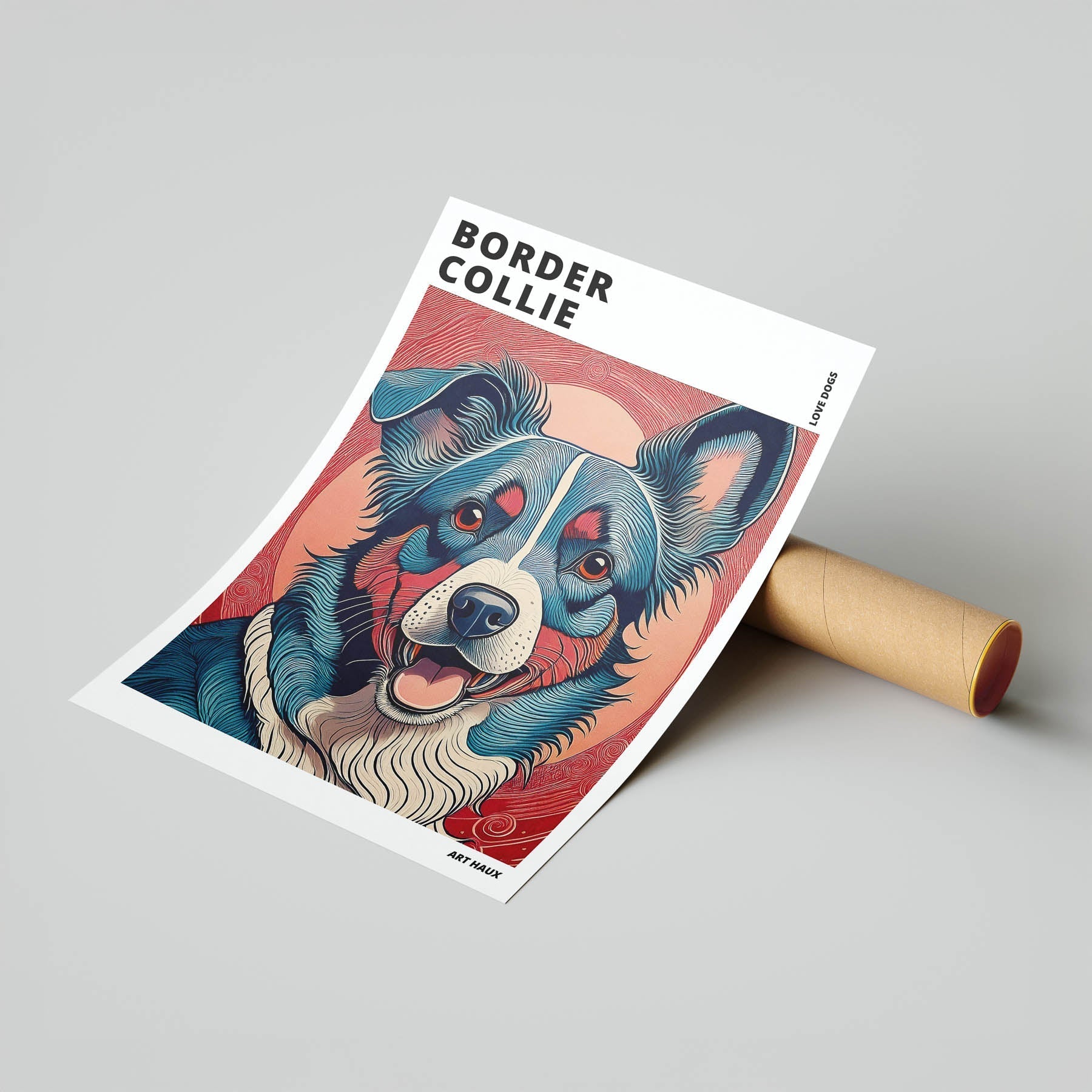 Border Collie Hokusai Japanese Inspired Dog Series with Text image 6