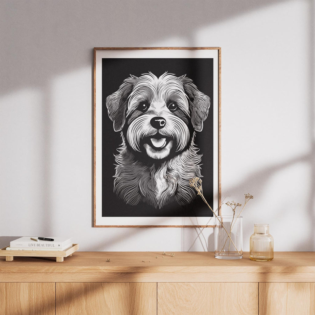 Havanese Line Dog Series in Black and White image 8