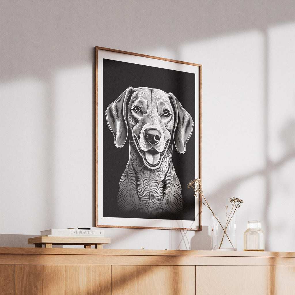 Hungarian Vizsla Line Dog Series in Black and White image 5