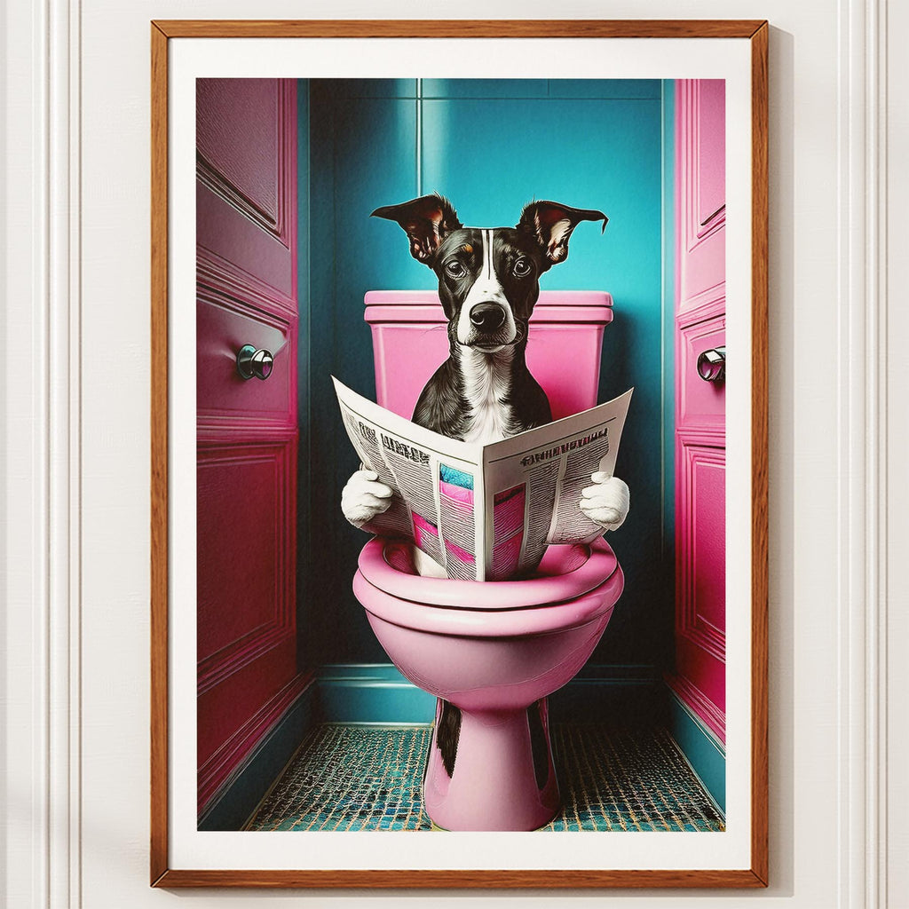 Whippet Toilet Dogs PInk and Turquise image 10