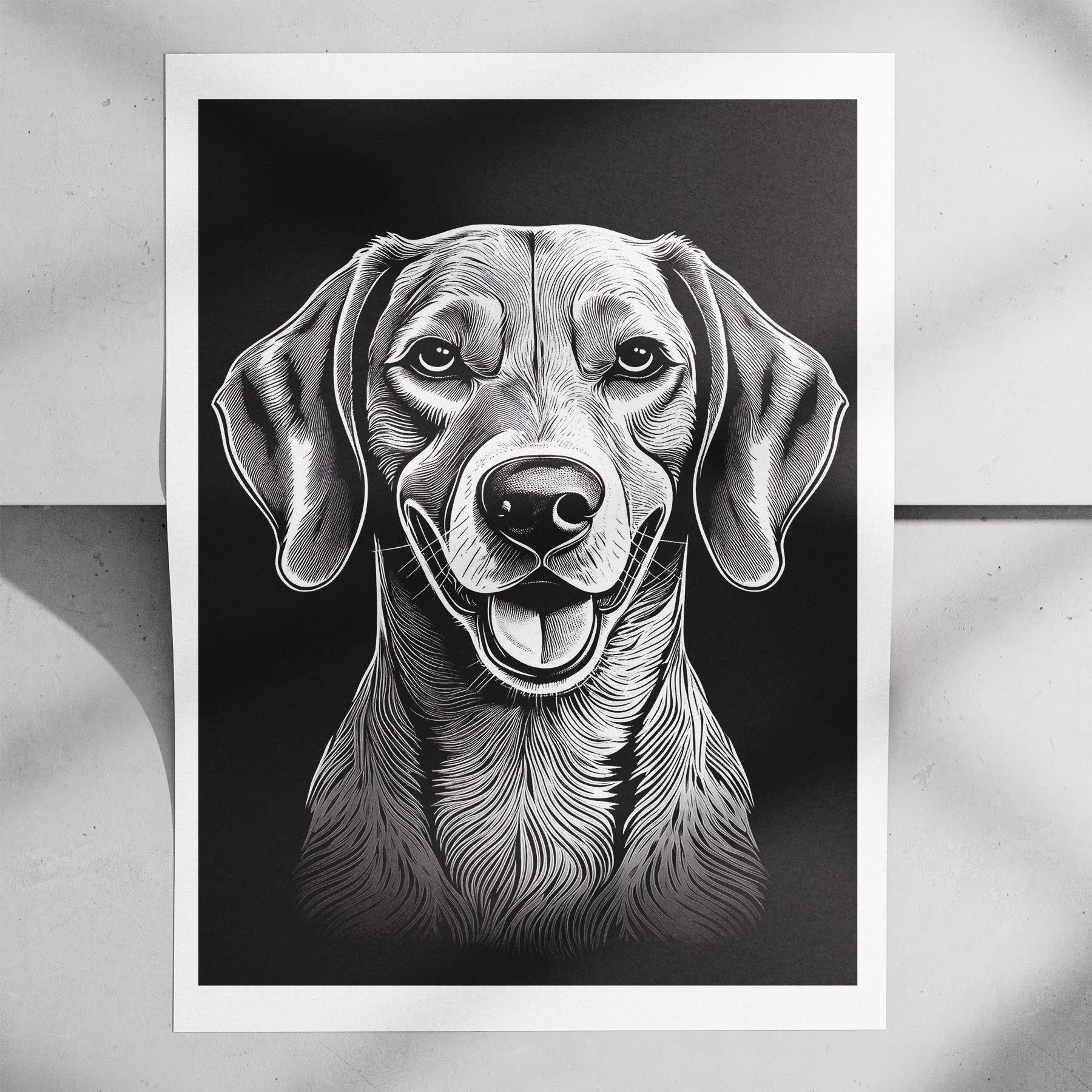 Hungarian Vizsla Line Dog Series in Black and White image 7