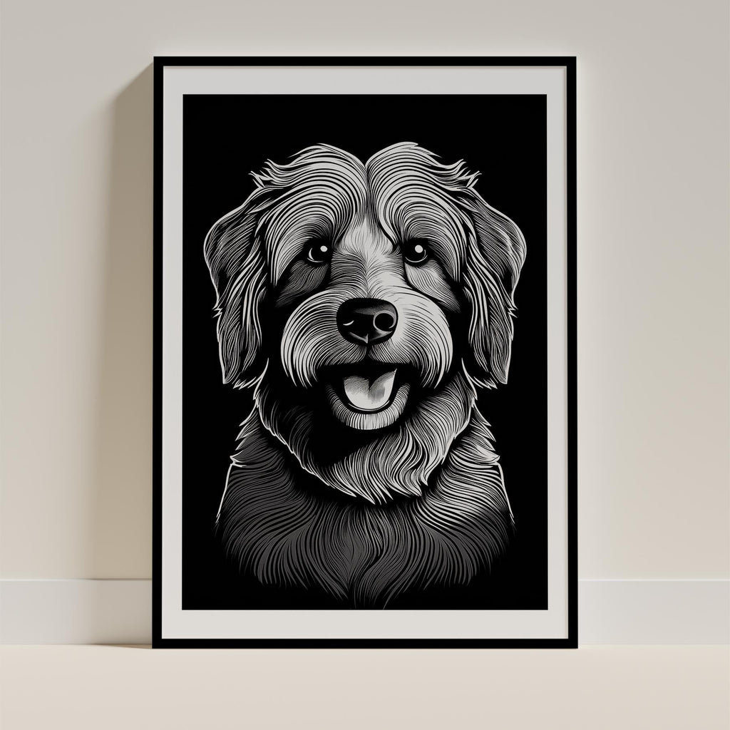Coton de Tulear Line Dog Series in Black and White image 0