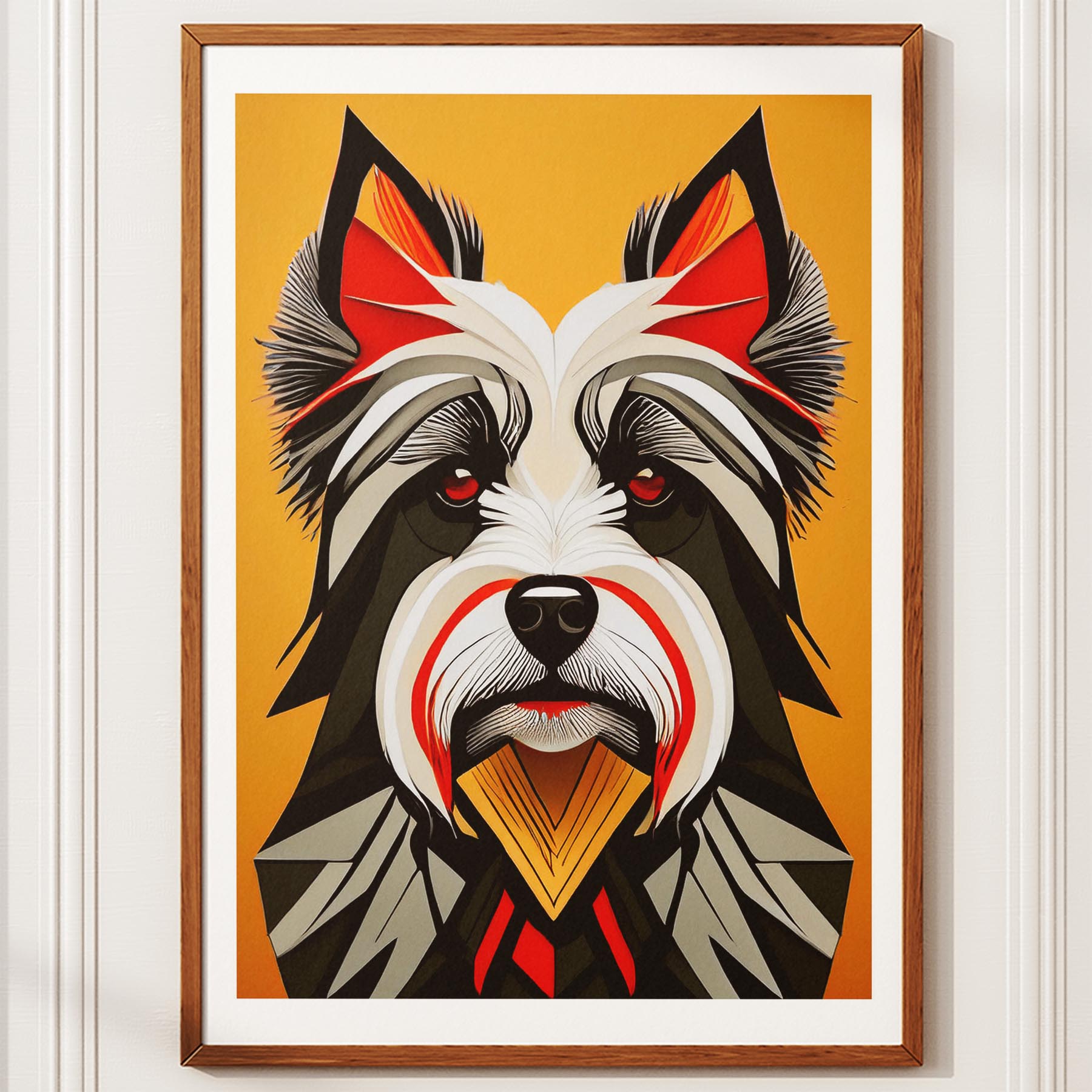 Australian Silky Terrier Geometric Orange Series image 10