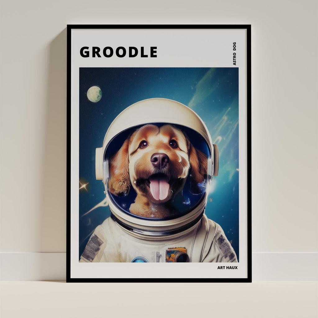 Groodle Astronaut Dog Series with Text Astro Dog image 0
