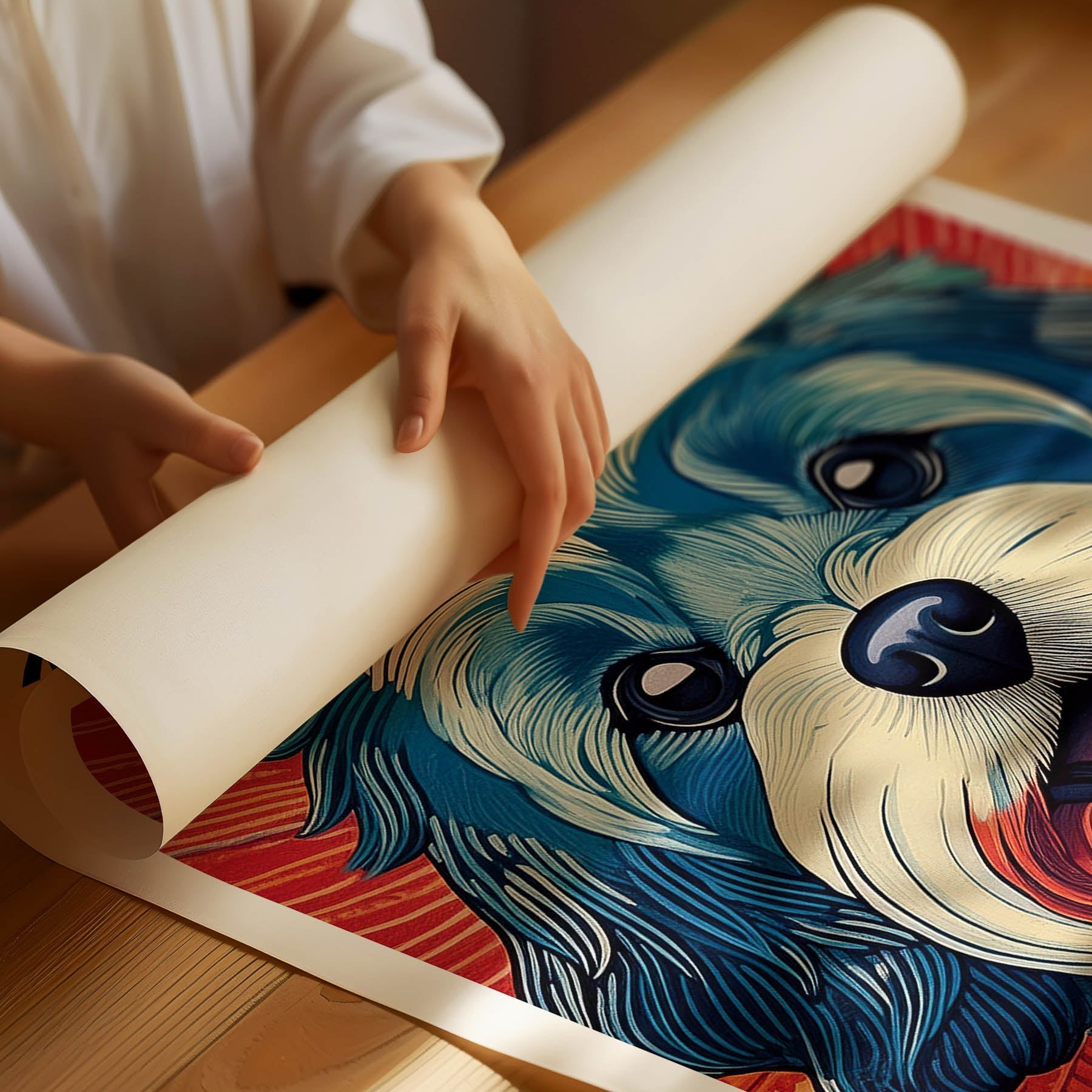 Maltese Hokusai Japanese Inspired Dog Series with Text image 1