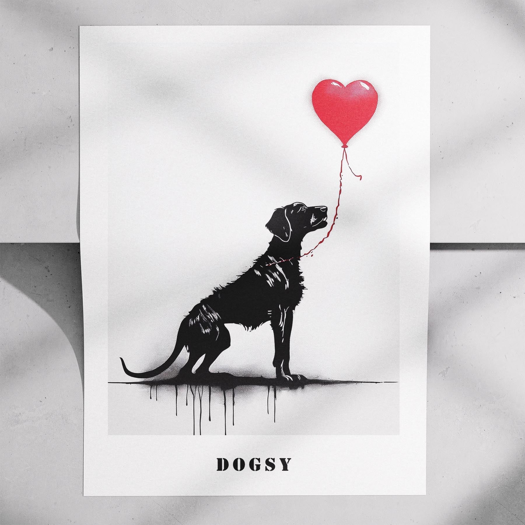 German Pointer DOGSY Series inspired by the Art of Banksy with text Dogsy image 7