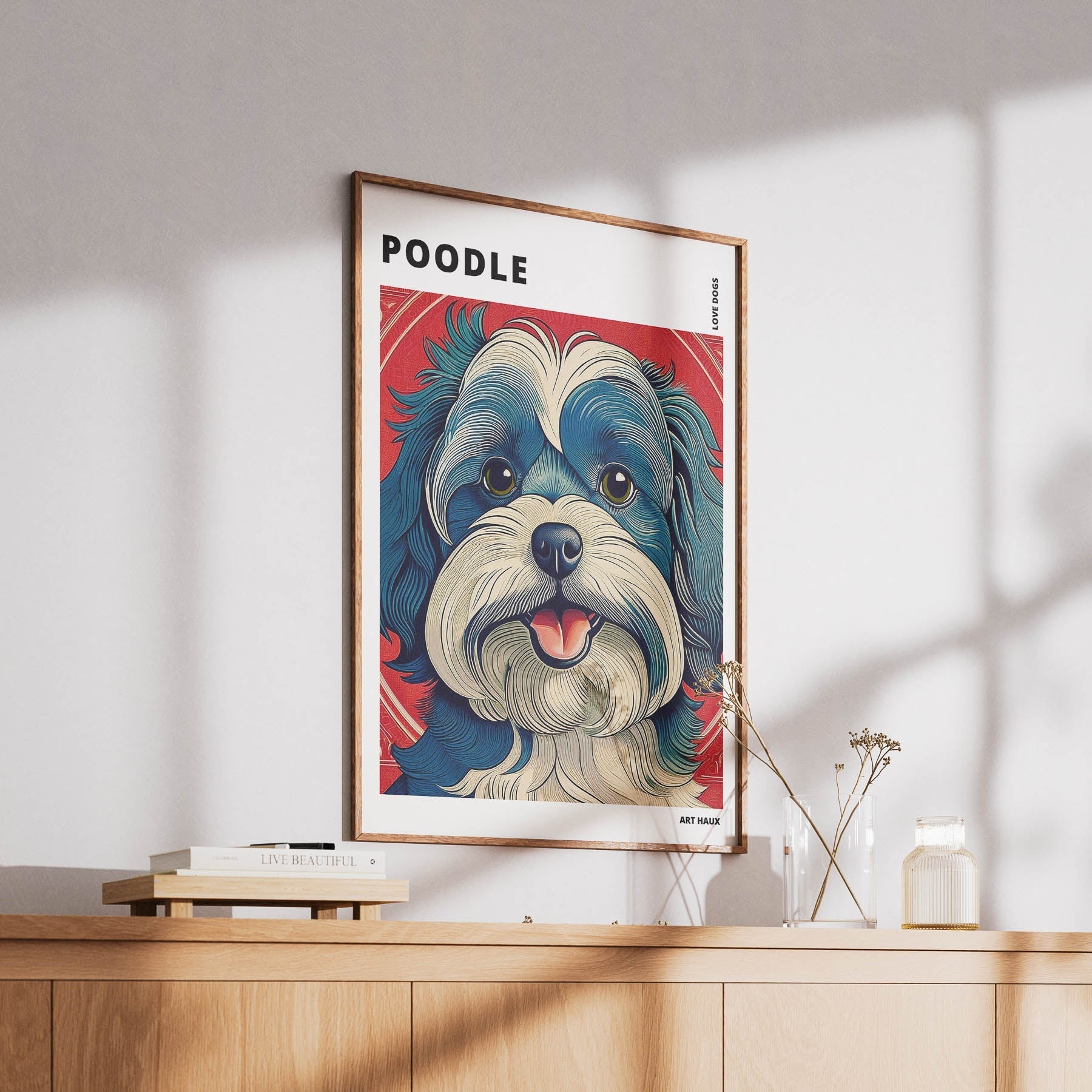 Poodle Hokusai Japanese Inspired Dog Series with Text image 5