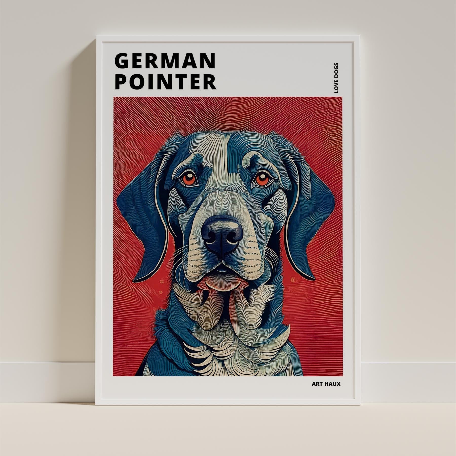 German Pointer Hokusai Japanese Inspired Dog Series with Text image 8