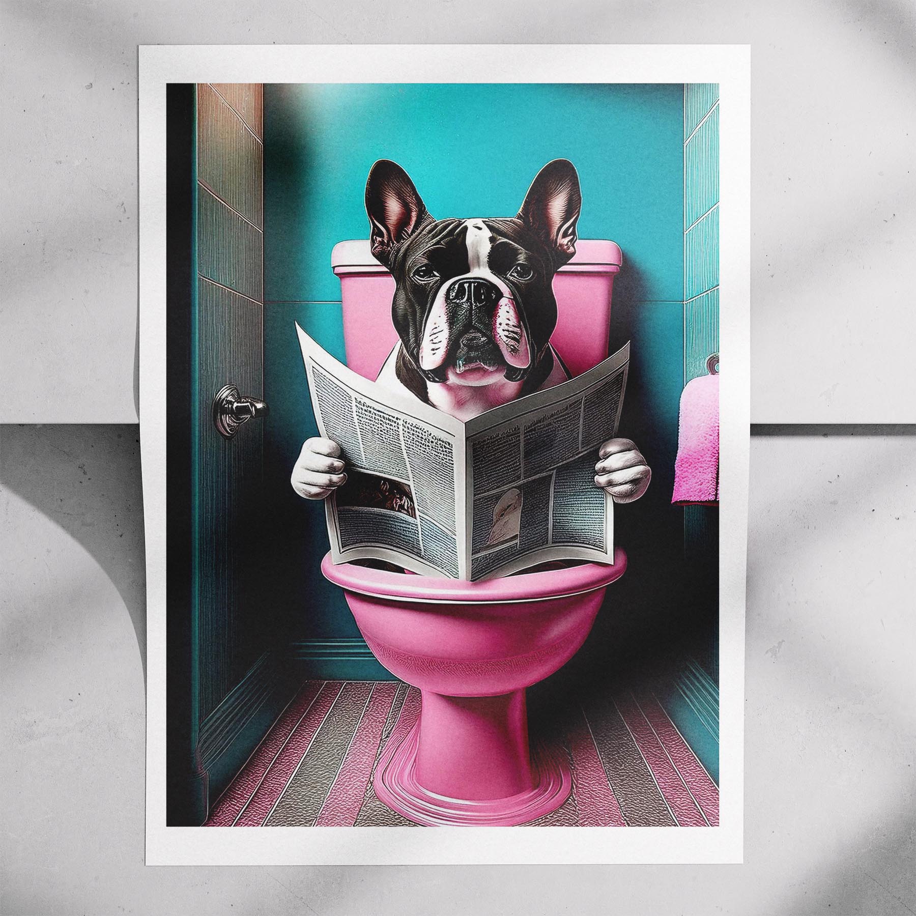 Bullmastiff Toilet Dogs PInk and Turquise image 7