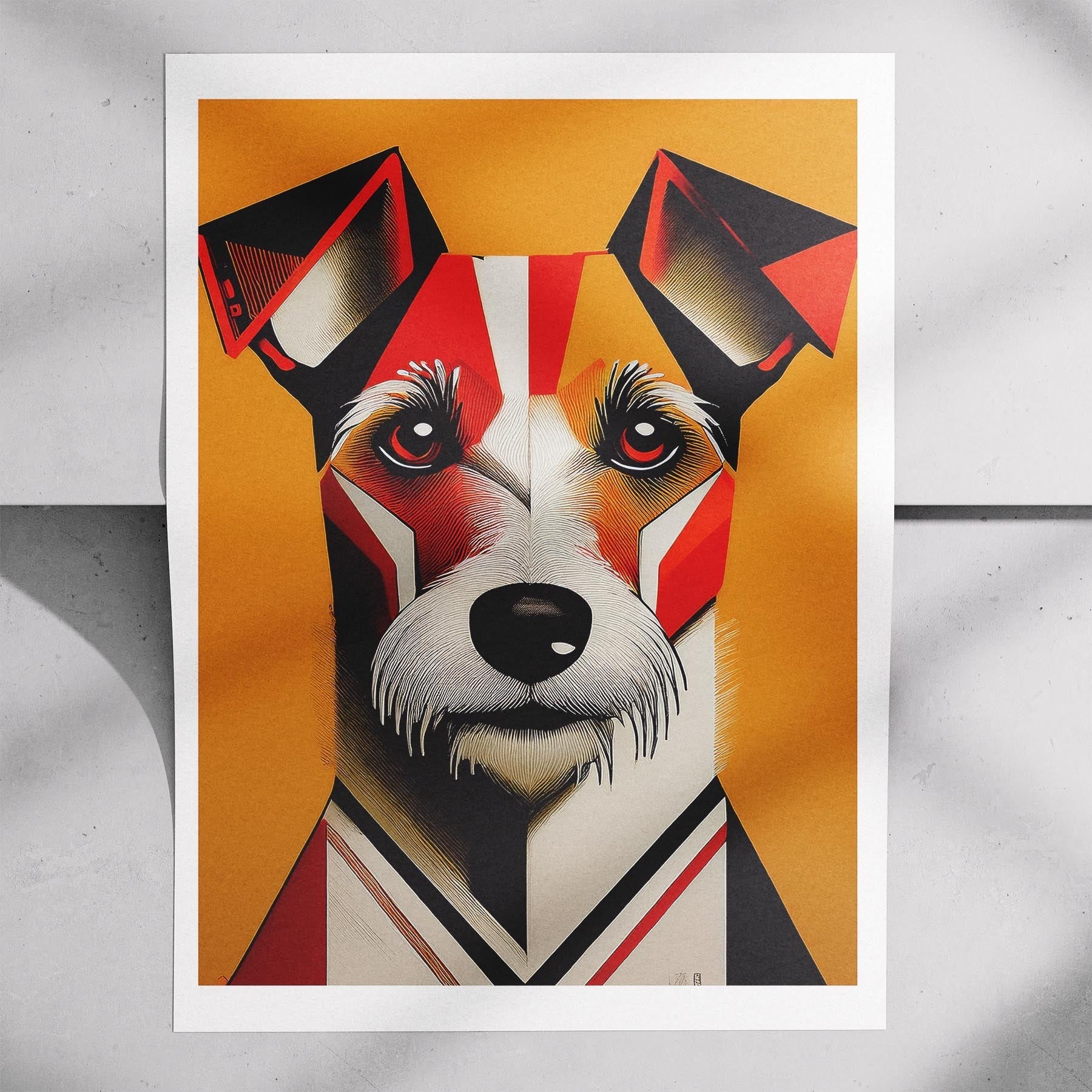 Fox Terrier Geometric Orange Series image 7