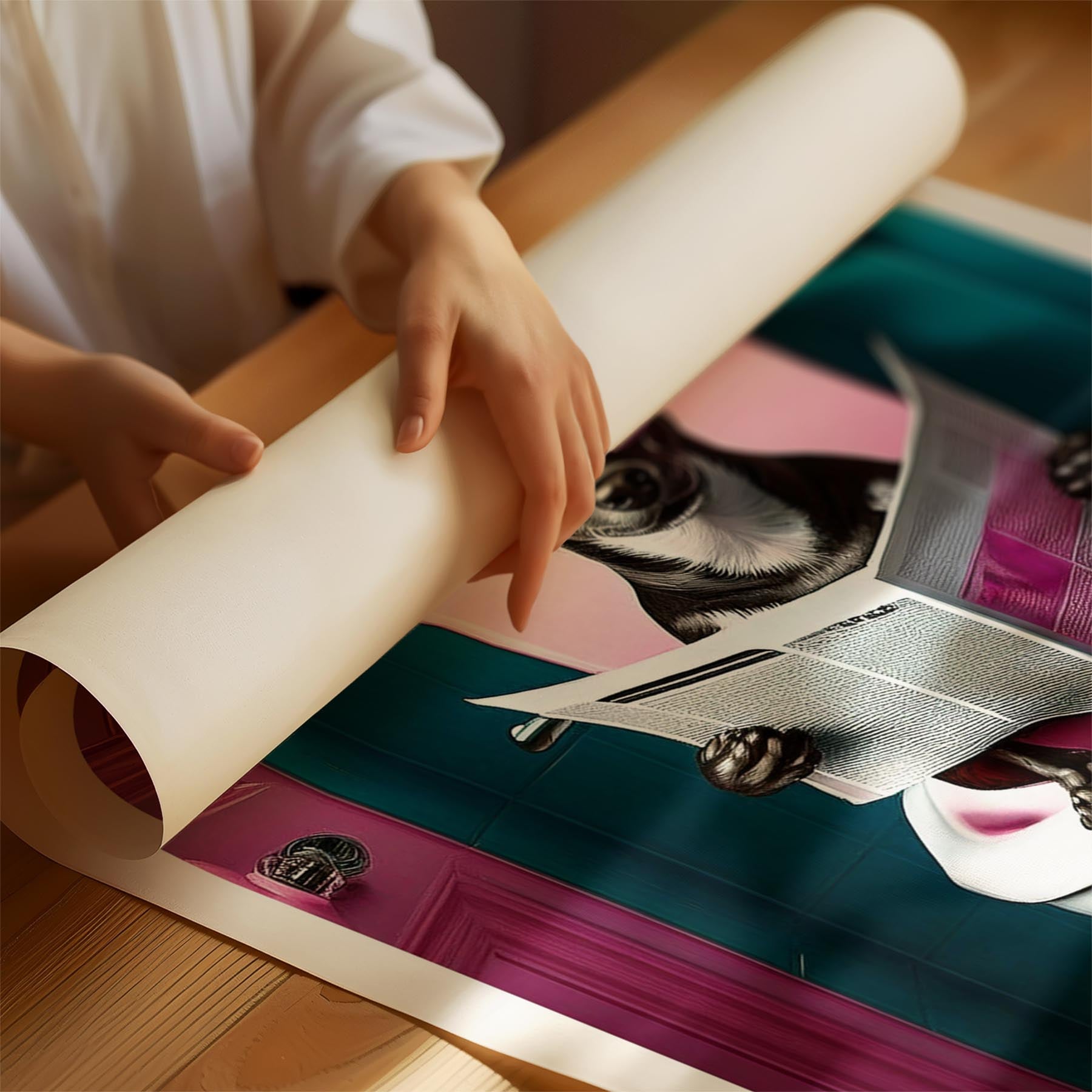 Miniature Pinscher Toilet Dogs PInk and Turquise image 1