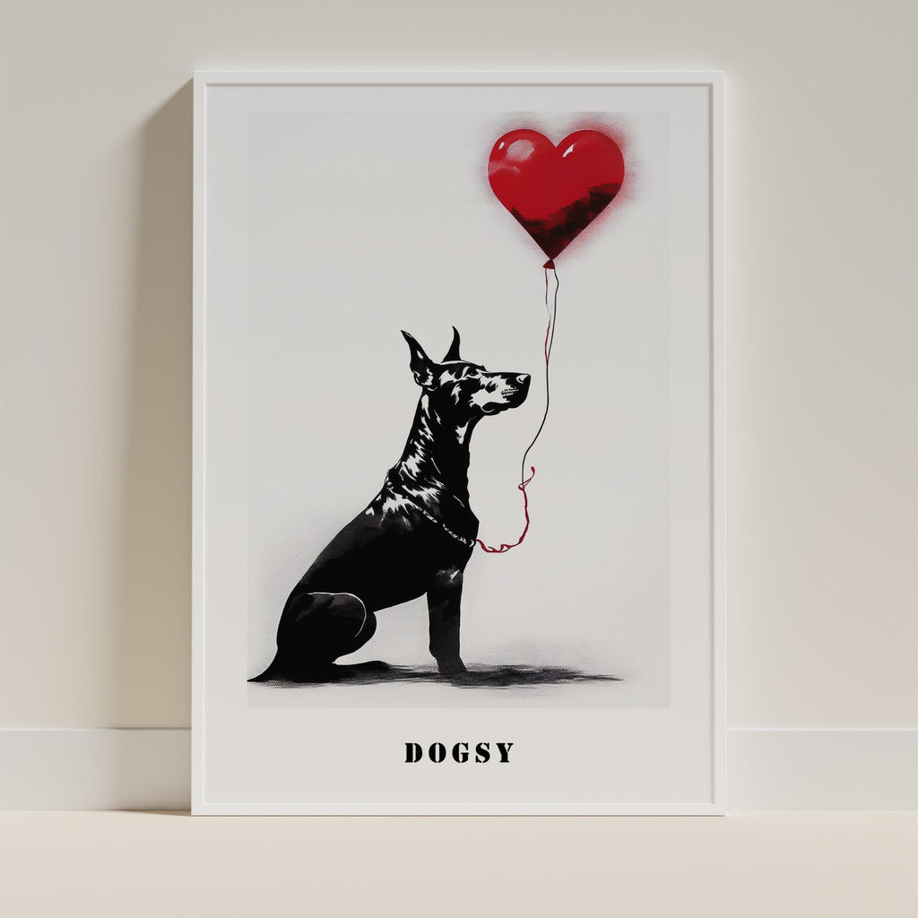 Doberman DOGSY Series inspired by the Art of Banksy with text Dogsy image 10