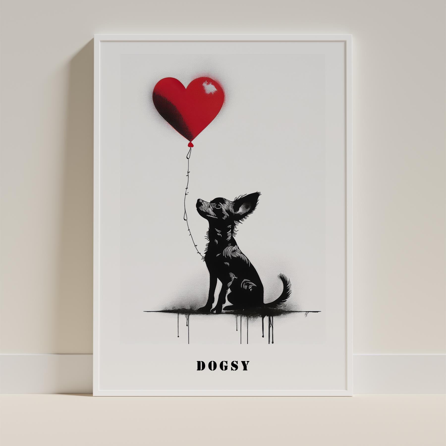 Chihuahua DOGSY Series inspired by the Art of Banksy with text Dogsy image 9