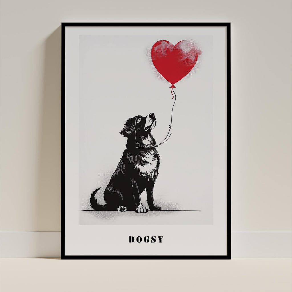 Bernese Mountain Dog DOGSY Series inspired by the Art of Banksy with text Dogsy image 11