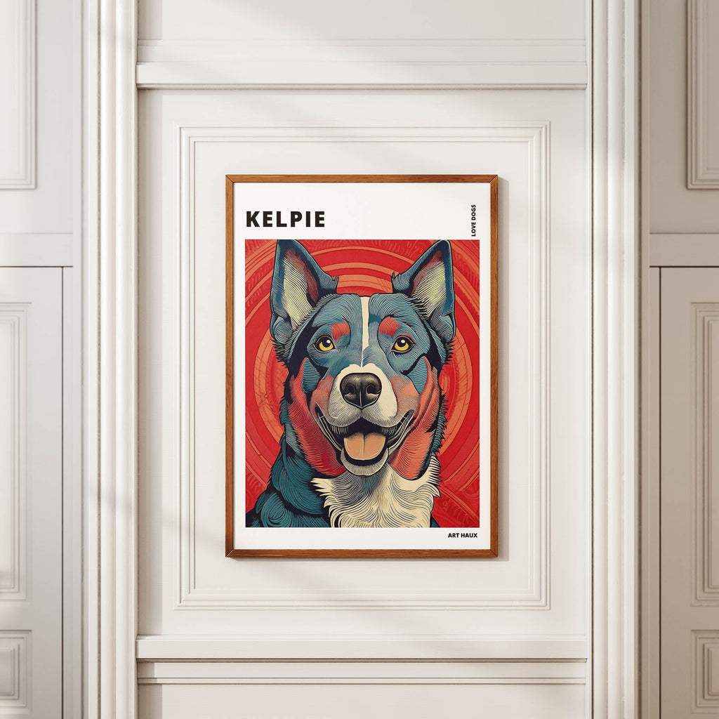 Kelpie Hokusai Japanese Inspired Dog Series with Text image 3