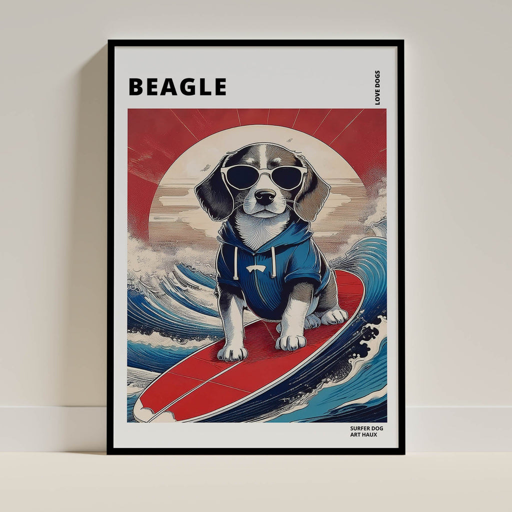 Beagle Hokosai Surfer Dogs 1 image 0