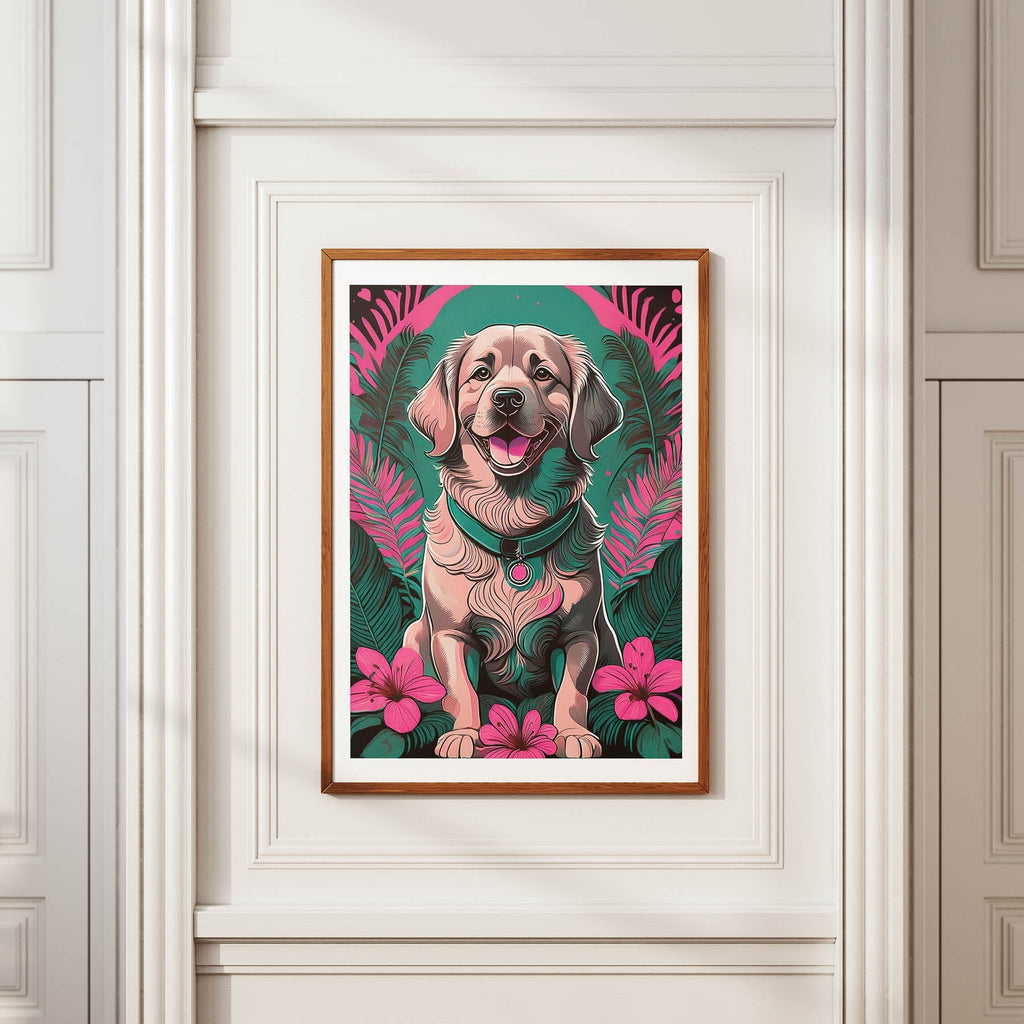 Golden Retriever Flowery Dog image 3